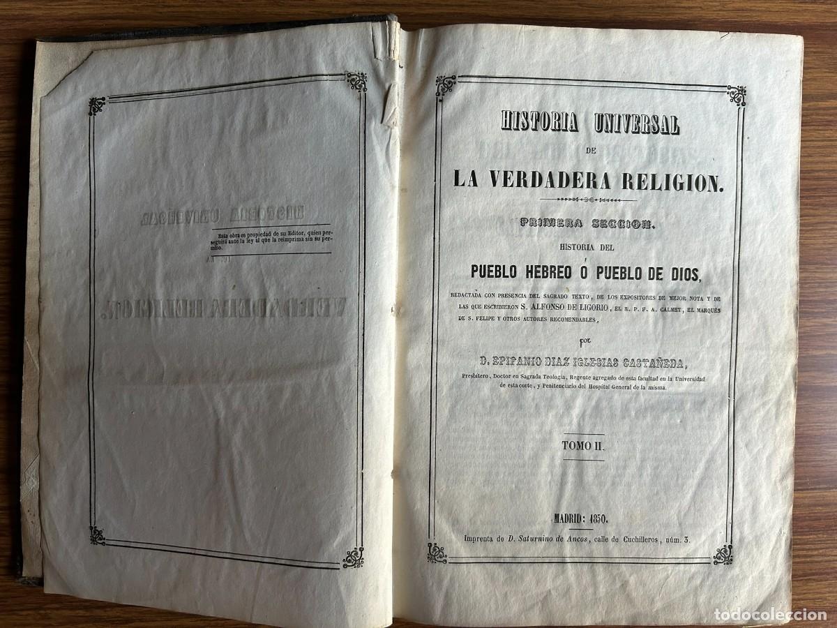 Libros antiguos: HISTORIA UNIVERSAL DE LA VERDADERA RELIGI&Oacute;N HISTORIA DEL PUEBLO HEBREO &Oacute; PUEBLO DE DIOS - 8 L&Aacute;MINAS