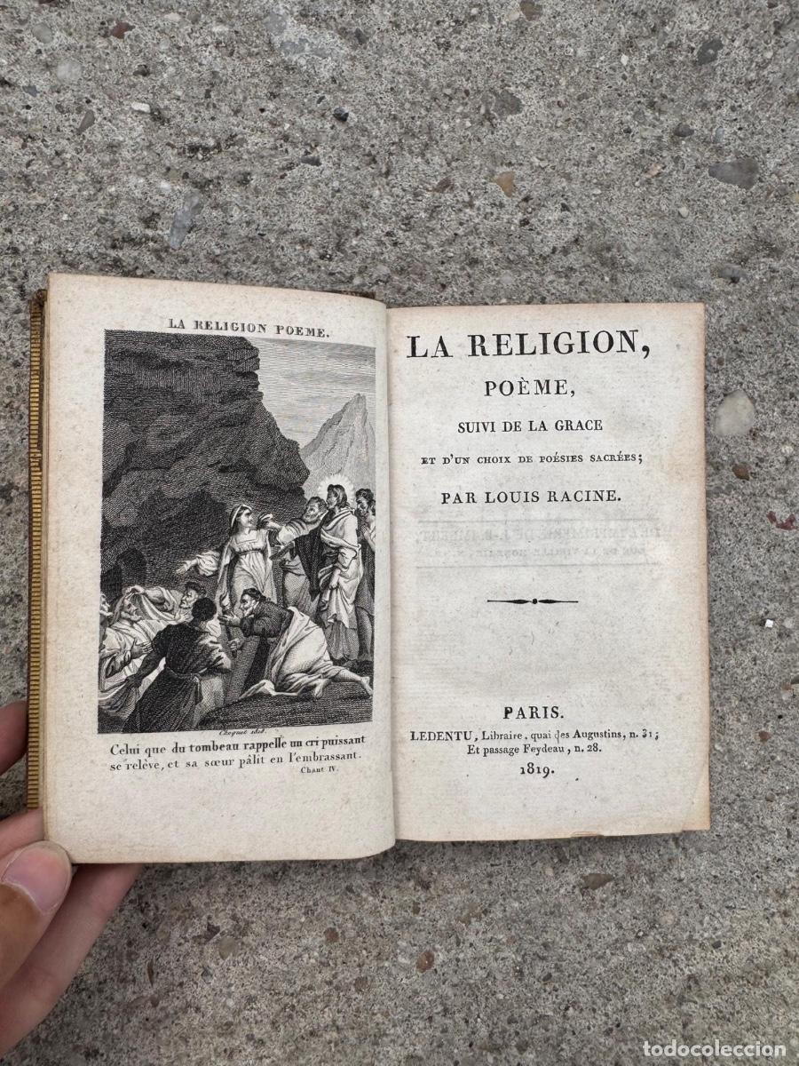Libros antiguos: Libro franc&eacute;s 1819 Louis racine poema la religi&oacute;n y otros paris plena piel 14x9cms