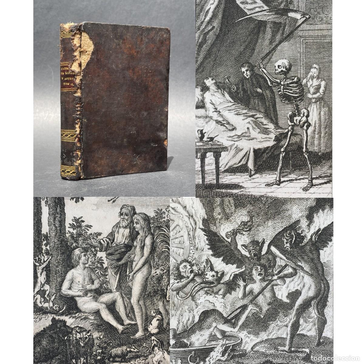 Livros antigos: A&ntilde;o 1800 - 34 GRABADOS - LAMINAS - CATECISMO DE LOS PADRES RIPALDA Y ASTETE - LIBRO ANTIGUO
