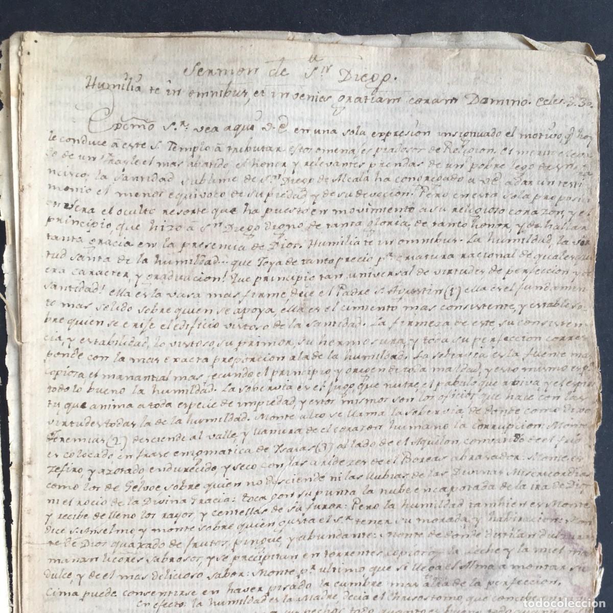 Libros antiguos: Siglo XVIII - Manuscrito - Serm&oacute;n de San Diego de Alcal&aacute; - Alcal&aacute; de Henares - San Nicol&aacute;s del Puer