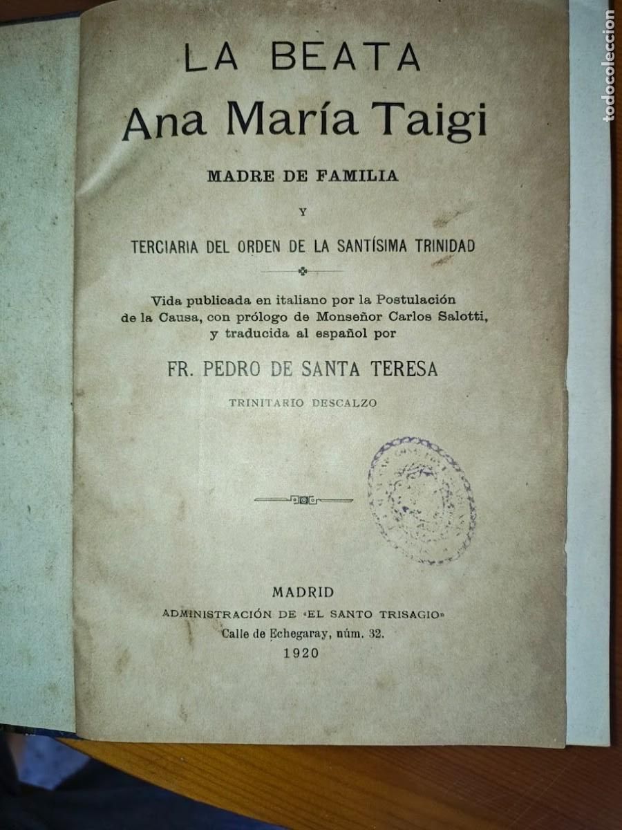 Libros antiguos: LA BEATA ANA MARIA TAIGI 1920