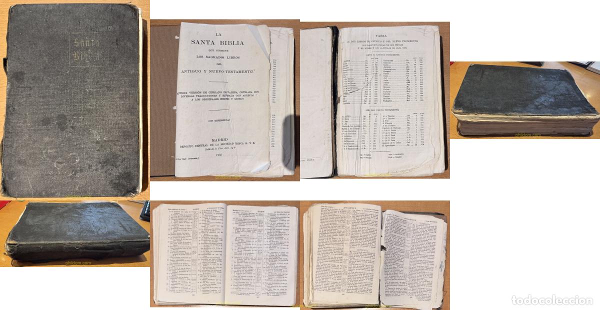 Libros antiguos: SANTA BIBLIA REVISADA POR CIPRIANO VALERA 1932