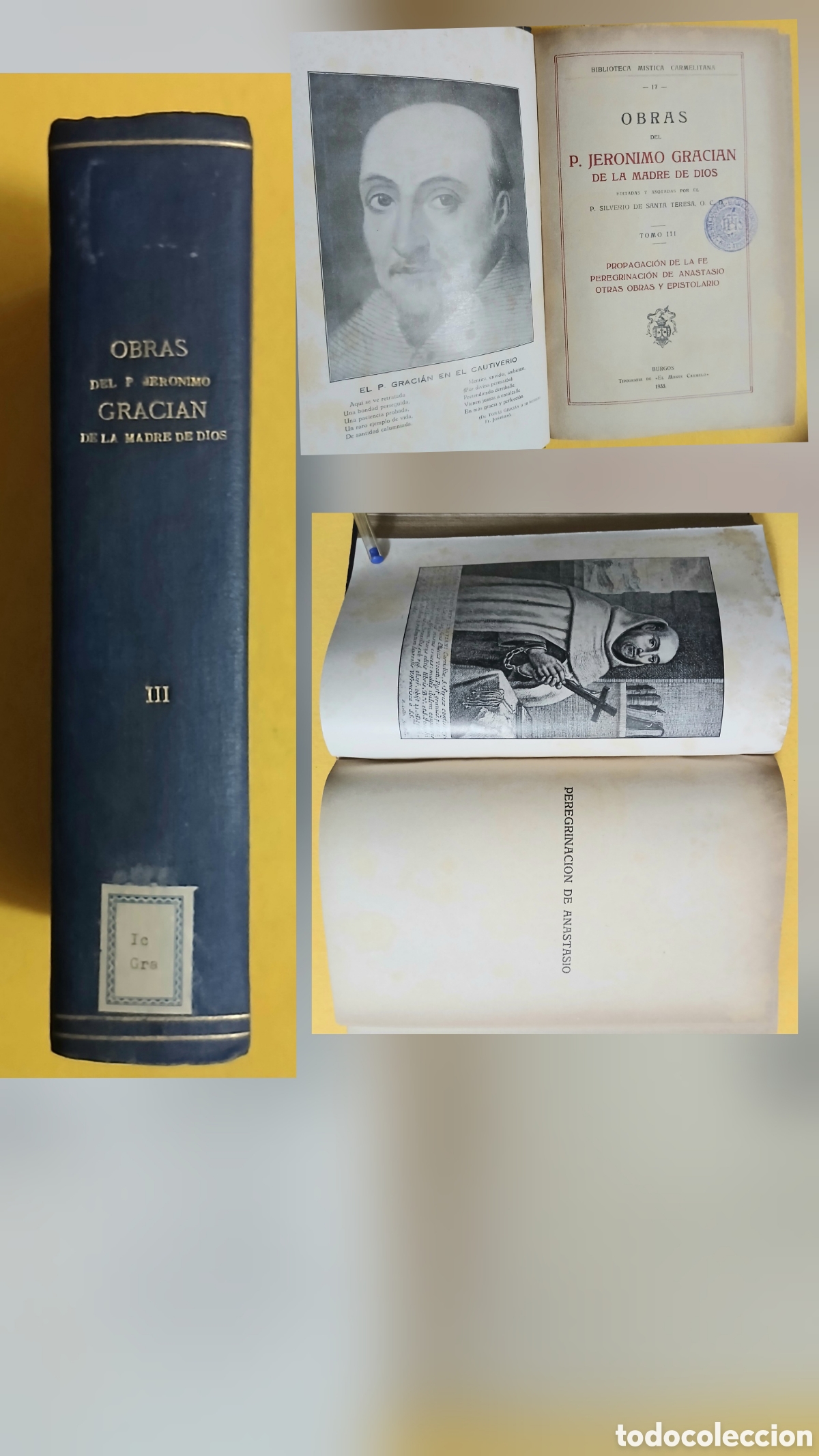 Libros antiguos: Obras del P. JERONIMO GRACIAN, TOMO III