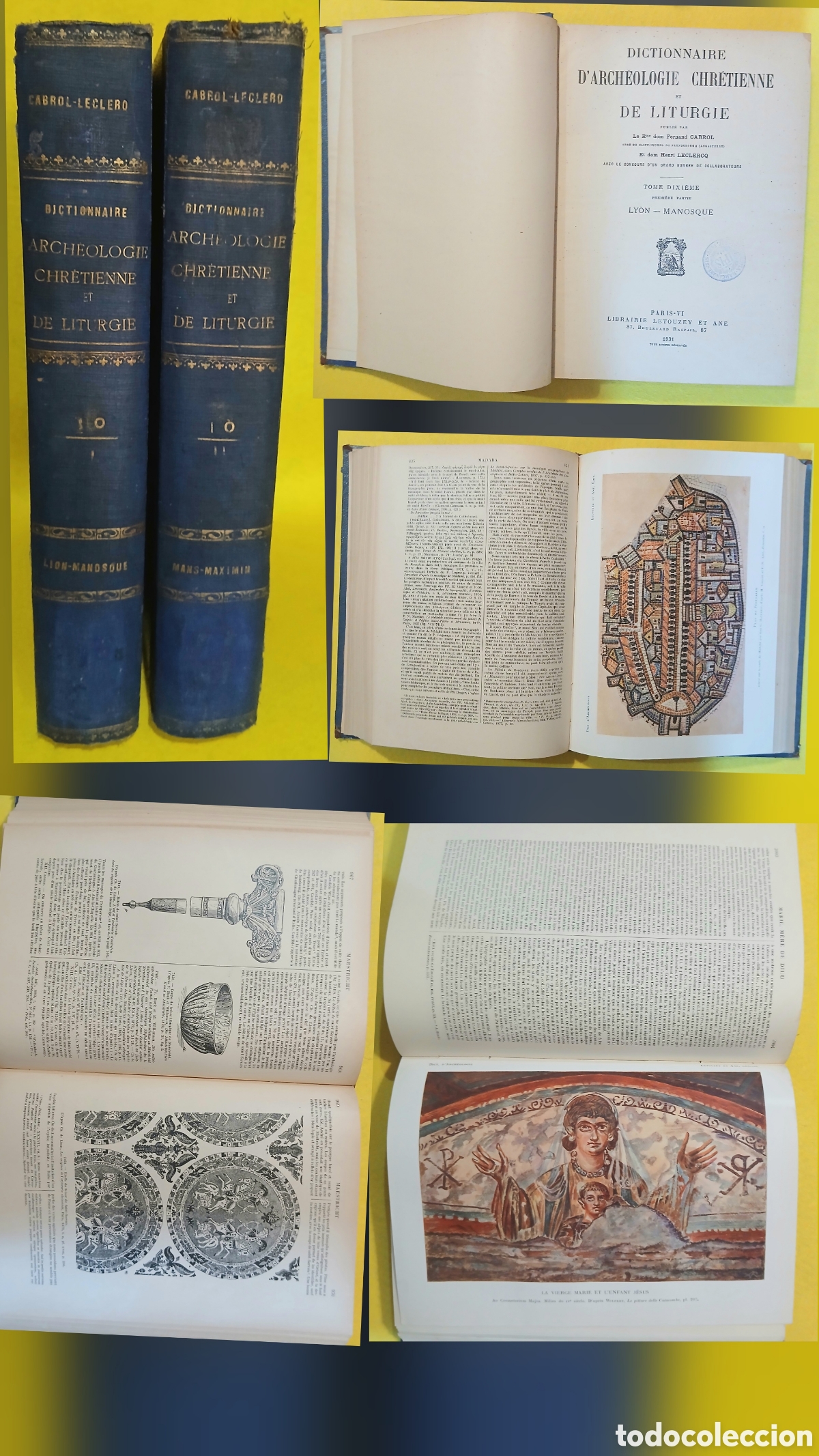 Libros antiguos: DICTIONNAIRE D'ARCH&Eacute;OLOGIE CHR&Eacute;TIENNE ET DE LITURGIE 10-1 10-2