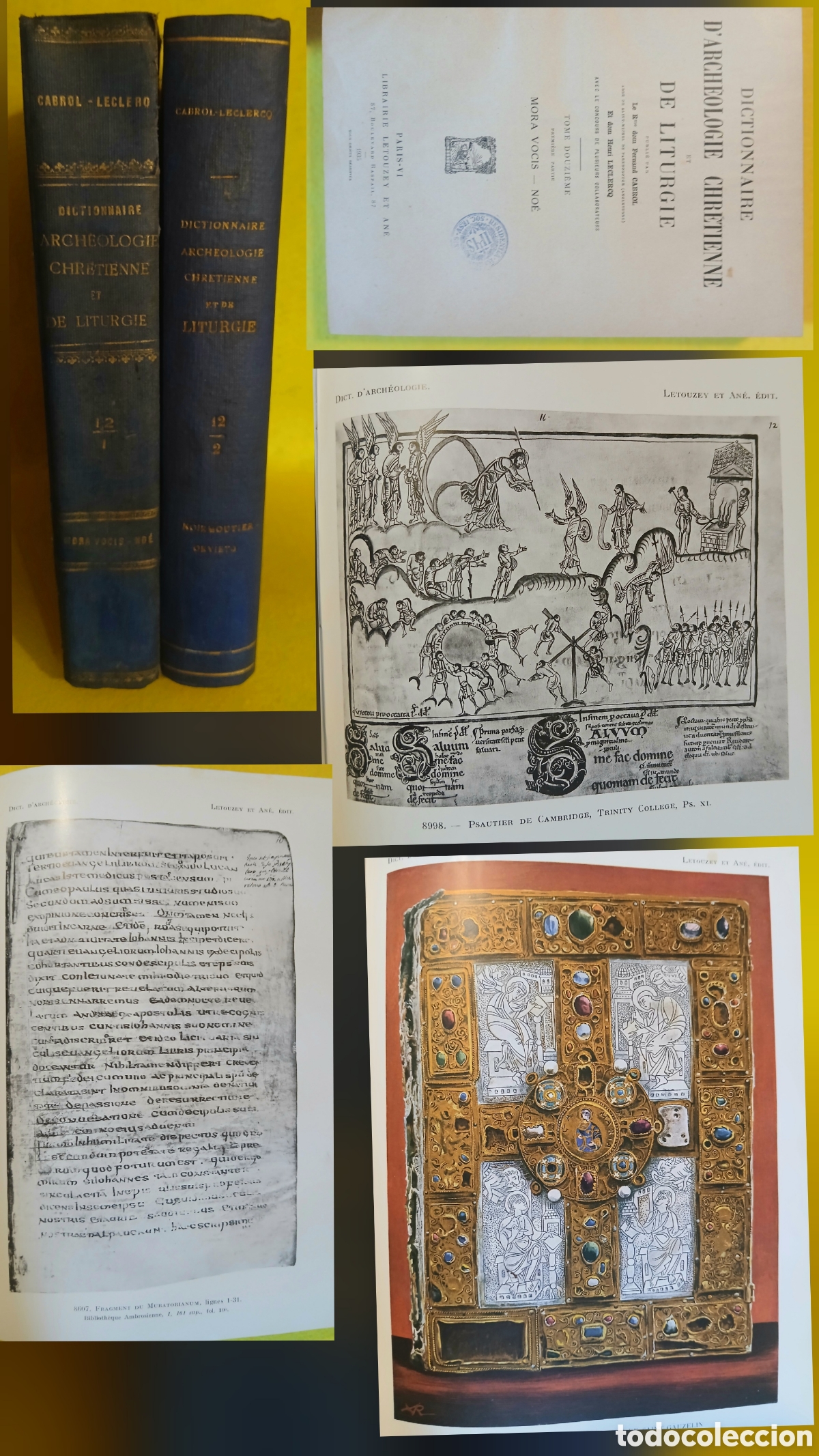 Libros antiguos: DICTIONNAIRE D'ARCH&Eacute;OLOGIE CHR&Eacute;TIENNE ET DE LITURGIE 12-1 12-2