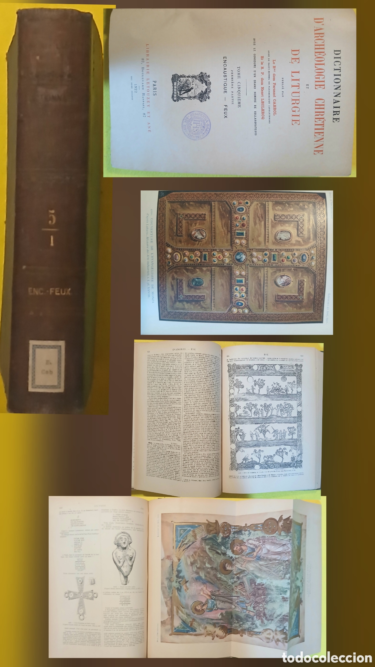 Libros antiguos: DICTIONNAIRE D'ARCH&Eacute;OLOGIE CHR&Eacute;TIENNE ET DE LITURGIE 5-1