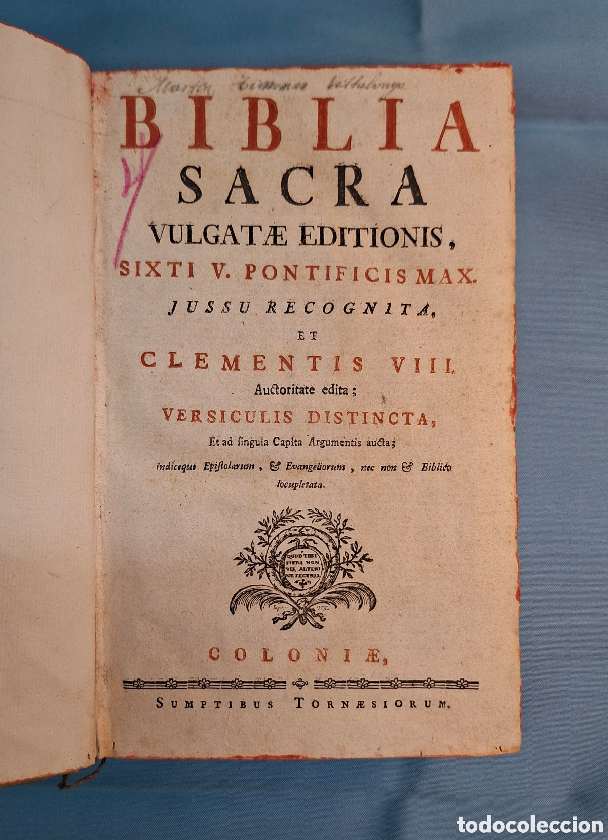 Libros antiguos: Biblia Sacra latina c.1820 &ndash; edici&oacute;n de Colonia, piel, obra religiosa antigua