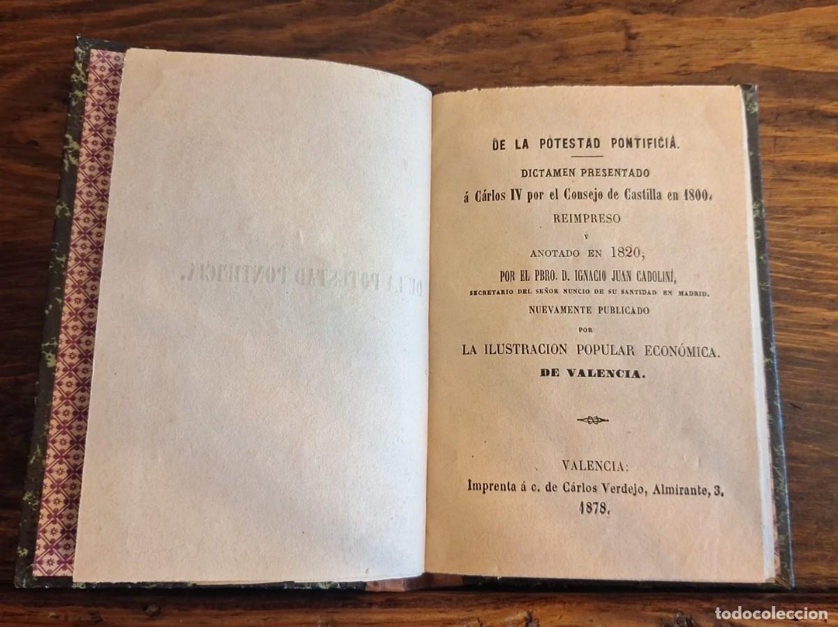 Libros antiguos: De la Potestad Pontificia Dictamen Presentado a Carlos IV