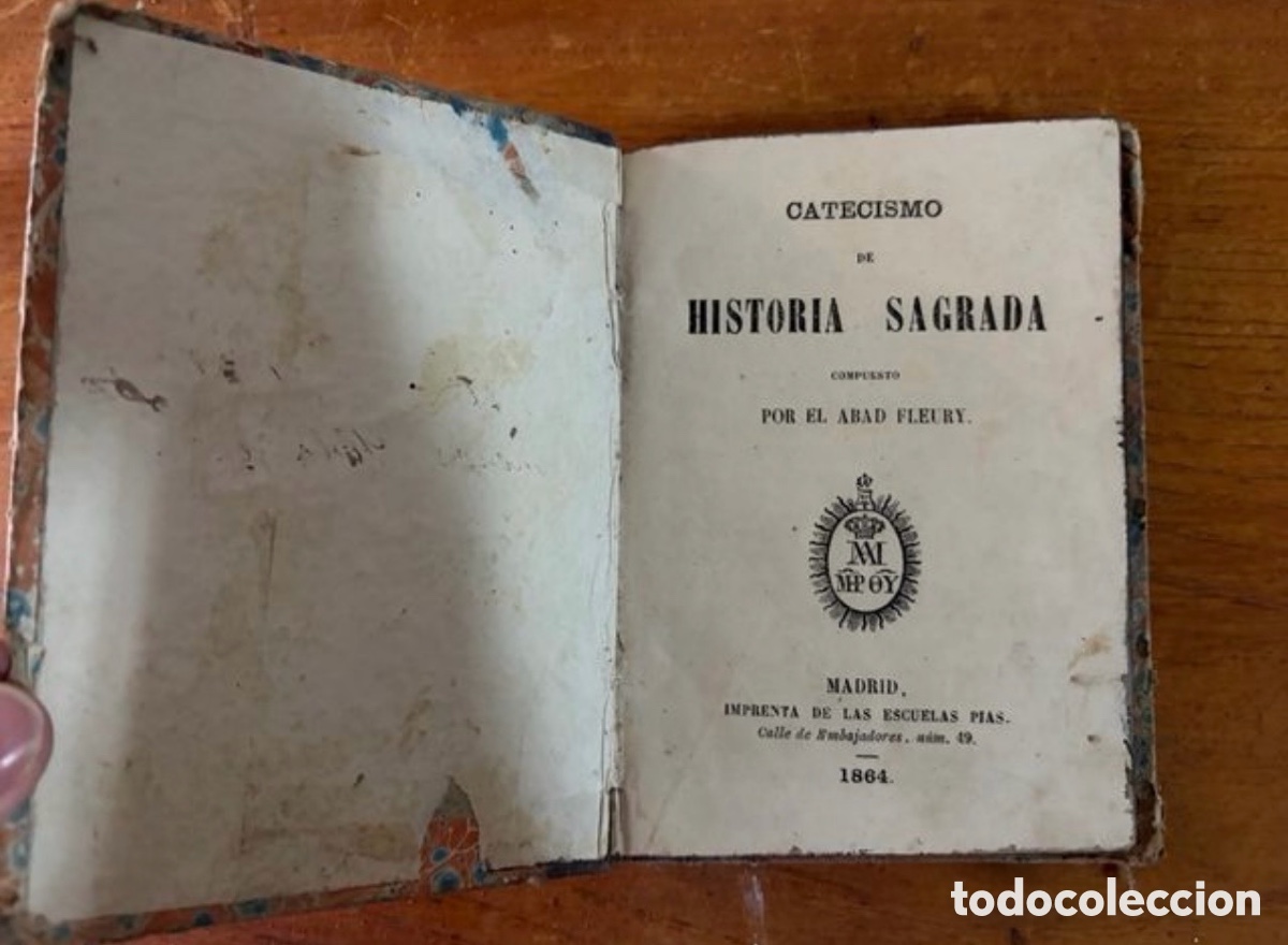 Livros antigos: Catecismo de historia sagrada 1864 abad fleje y