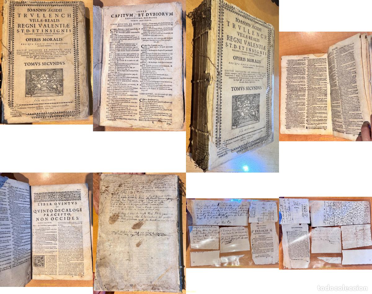 Libros antiguos: JOANNIS AEGIDIJ TRULLENCH 1701 - Villae-Realis Regni Valentiae 1701 OPERIS MORALIS TOMVS SECVNDVS