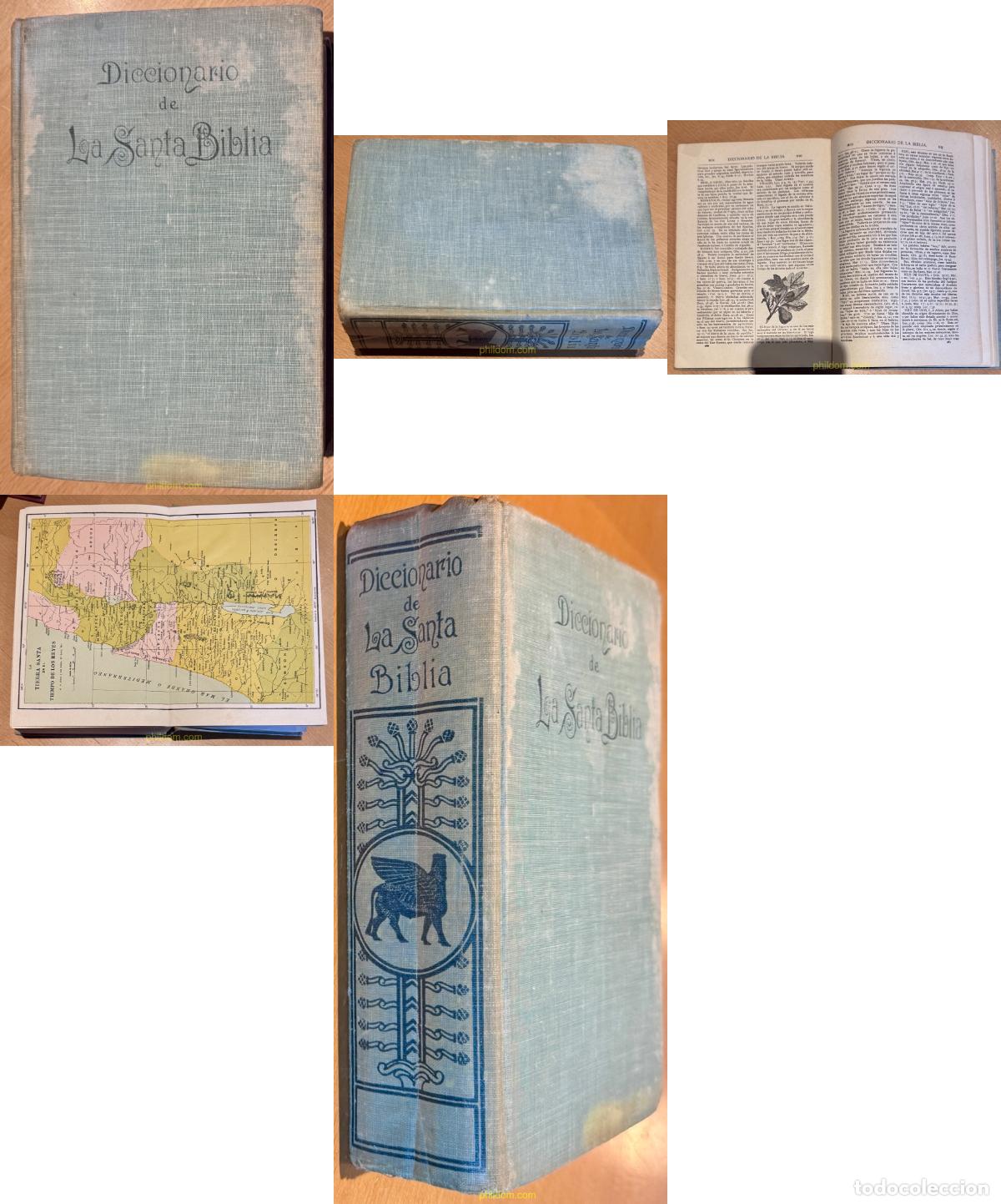 Libros antiguos: DICCIONARIO DE LA SANTA BIBLIA. Con grabados y mapas.