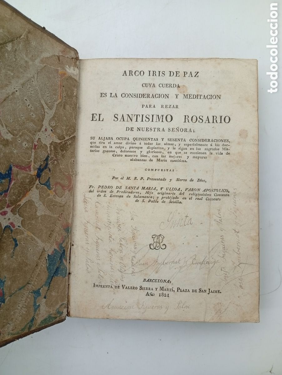 Antiquarische B&uuml;cher: Arco Iris el Sant&iacute;simo Rosario 1822 Barcelona