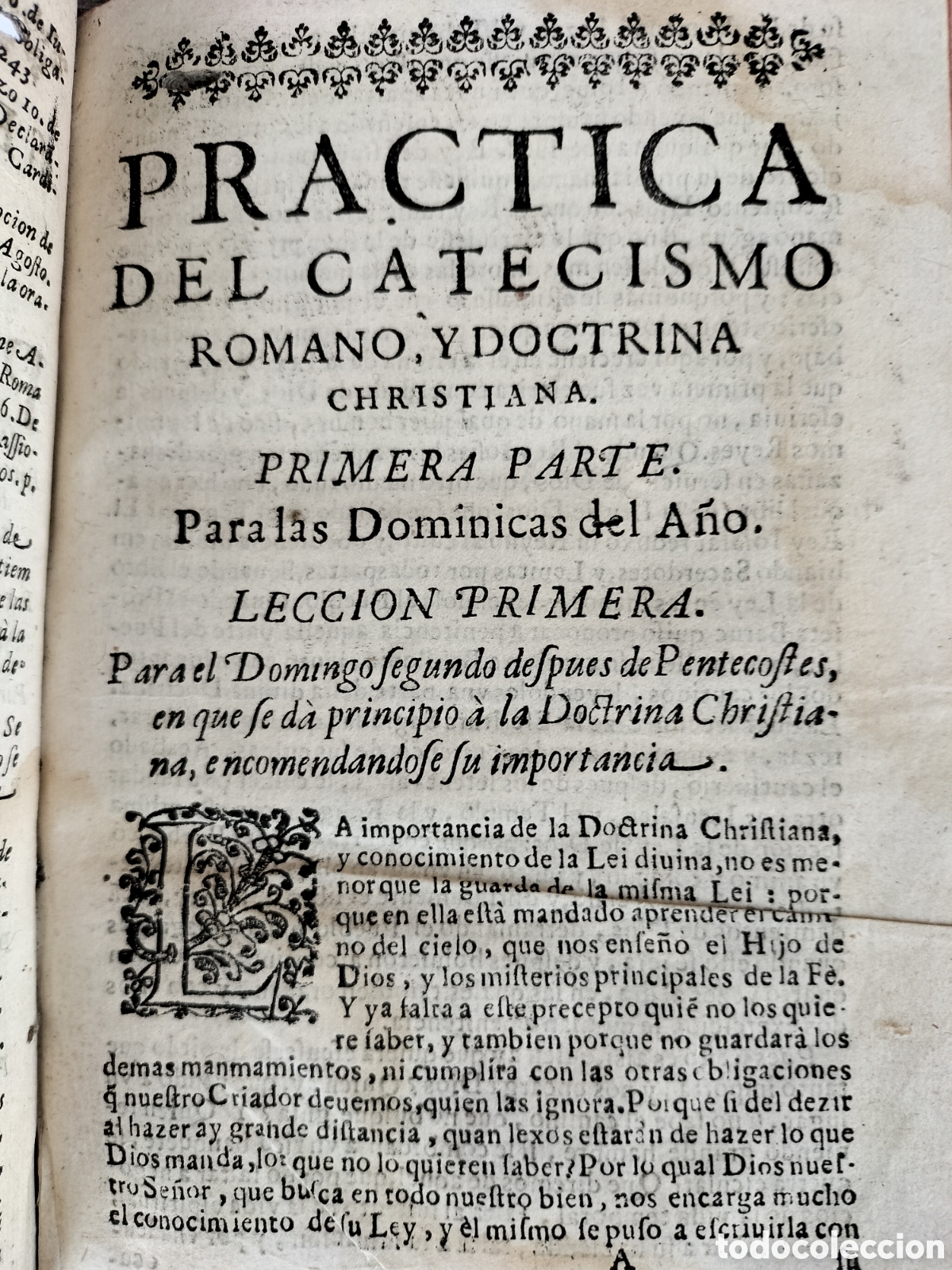 Old books: Pr&aacute;ctica del Cathecismo Romano y Doctrina Cristiana. Siglo XVII.
