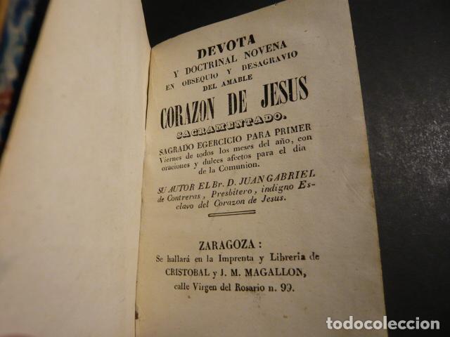 Libros antiguos: DEVOTA Y DOCTRINAL NOVENA AL CORAZON DE JESUS ZARAGOZA HACIA 1850 GRABADOS
