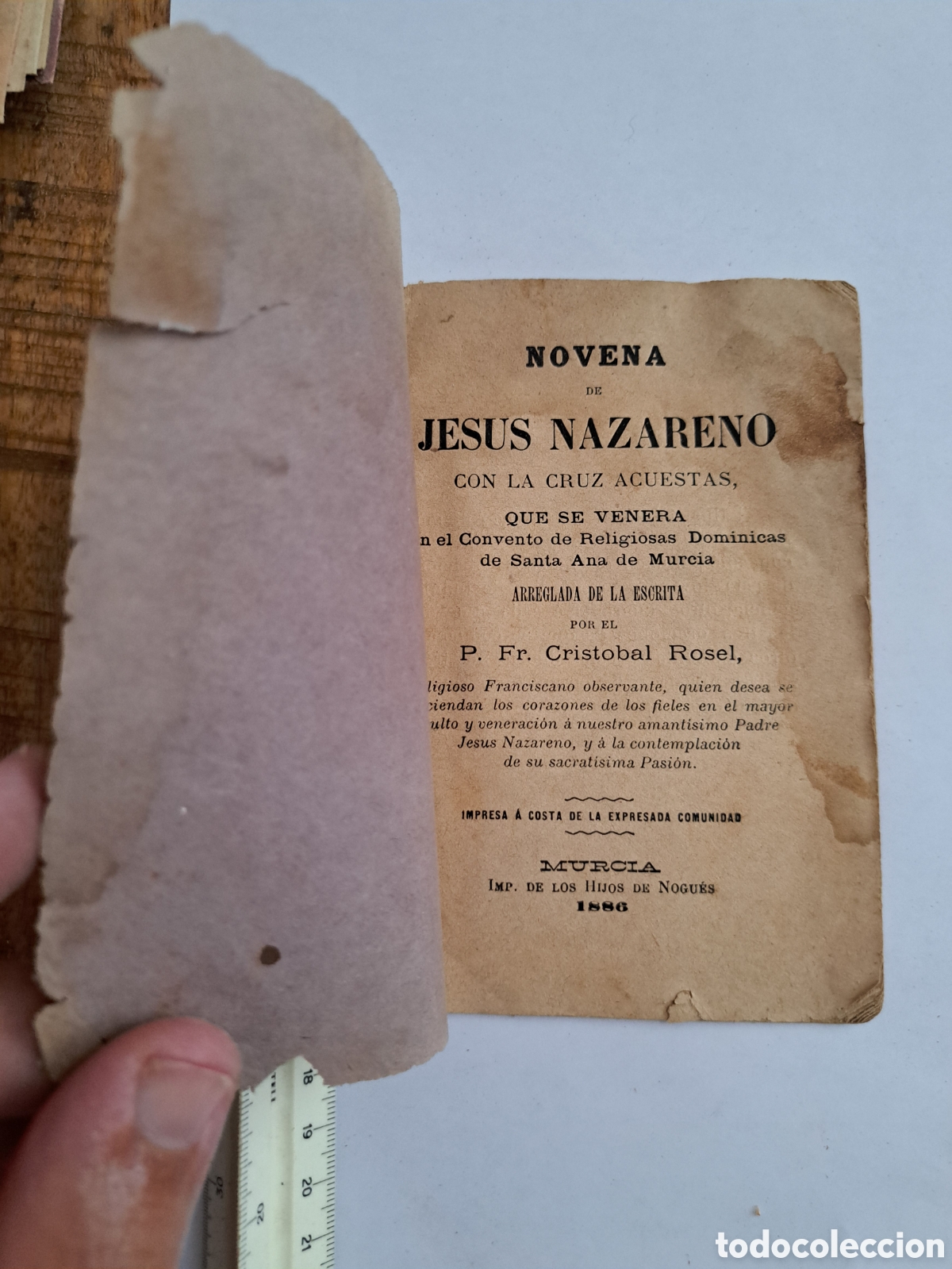 Libros antiguos: Jml Libreto religion,Novena Jes&uacute;s Nazareno con la Cruz a cuestas, Fr Crist&oacute;bal Rosel, Murcia 1886.