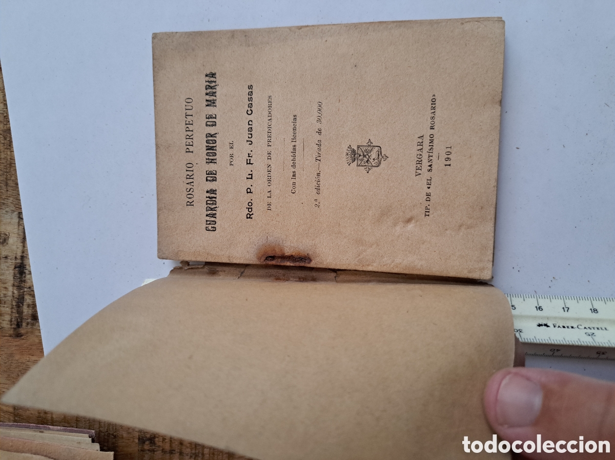 Libros antiguos: Jml Rosario Perpetuo, Guardia de Honor de Maria por Juan Casas, 2a edici&oacute;n, Vergara 1901. Religion