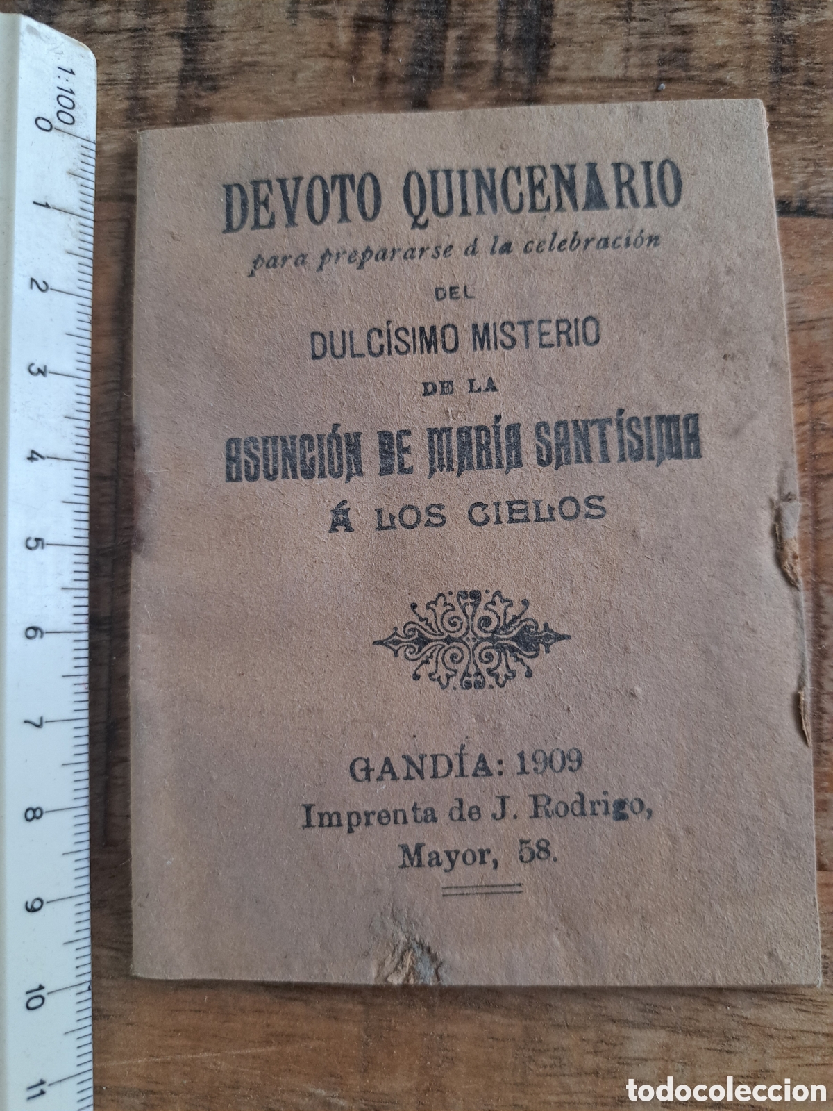 Libros antiguos: Jml Libreto religioso Devoto Quincenario, dulcisimo misterio de Asunci&oacute;n Maria Sant&iacute;sima Gandia 1909