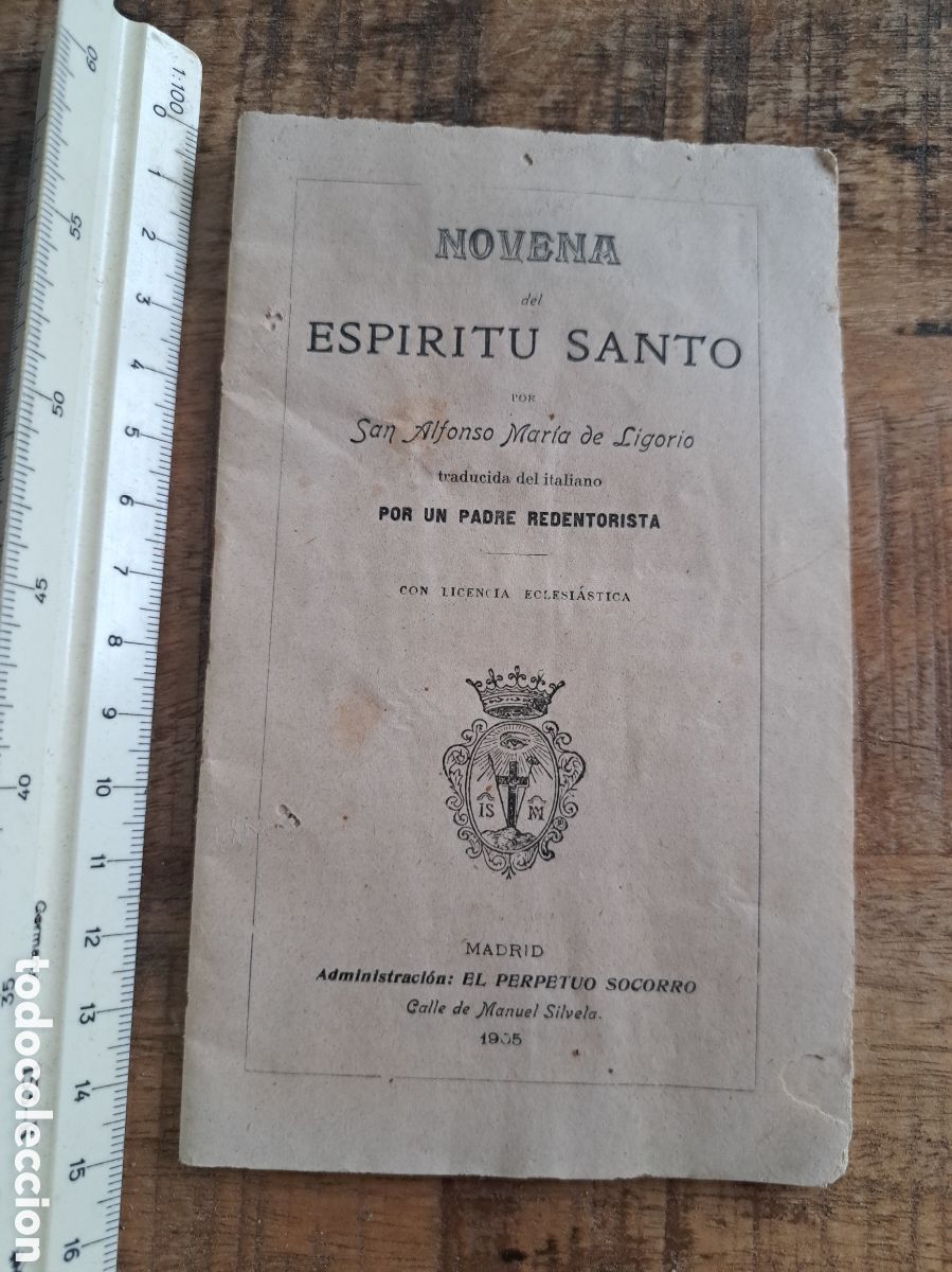 Libros antiguos: Jml Libreto religioso, Novena del Esp&iacute;ritu Santo, San Alfonso Maria de Ligorio, Redentorista, Madrid