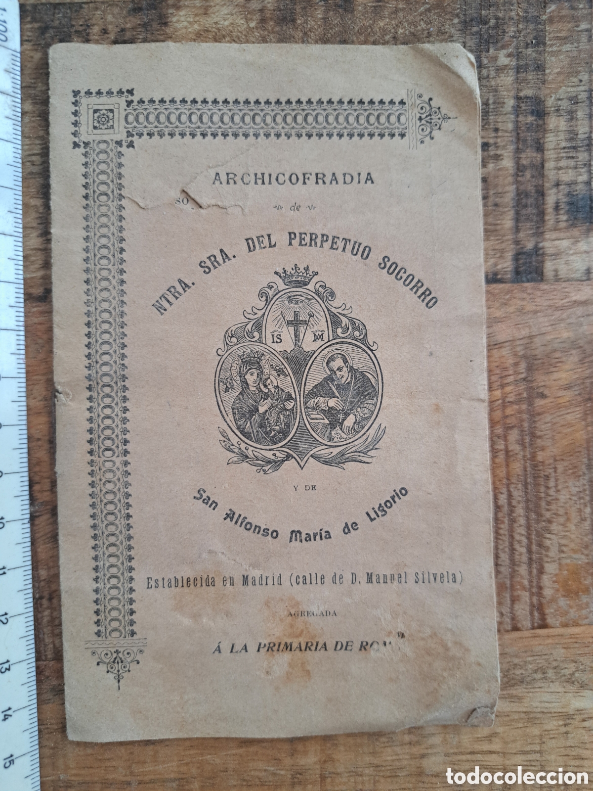 Libros antiguos: Jml Libreto religioso Archicofradia ntra. Sra. Del Perpetuo Socorro, San Alfonso Maria Ligorio, Vera