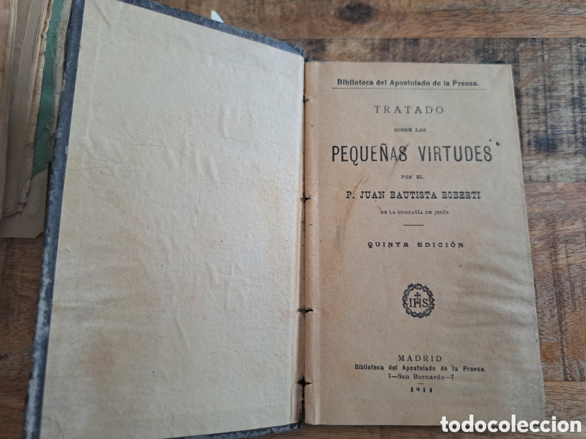 Libros antiguos: Jml Biblioteca Apostolado de la Prensa, Tratado Peque&ntilde;as Virtudes, Juan Bautista Roberti Madrid 1914