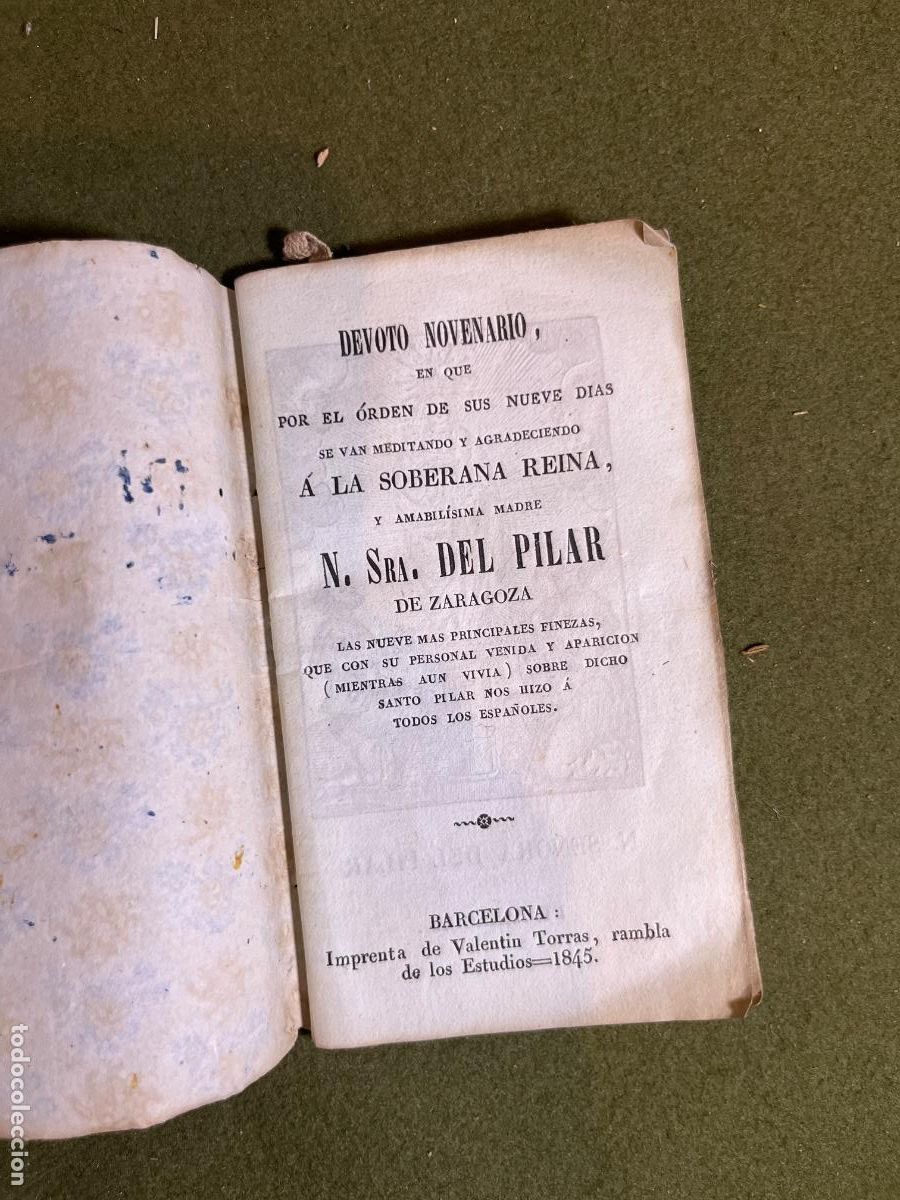 Antiquarische B&uuml;cher: Devoto Novenario a Nuestra Se&ntilde;ora del Pilar de Zaragoza &ndash; Barcelona Imprenta Valent&iacute;n Torras 1845