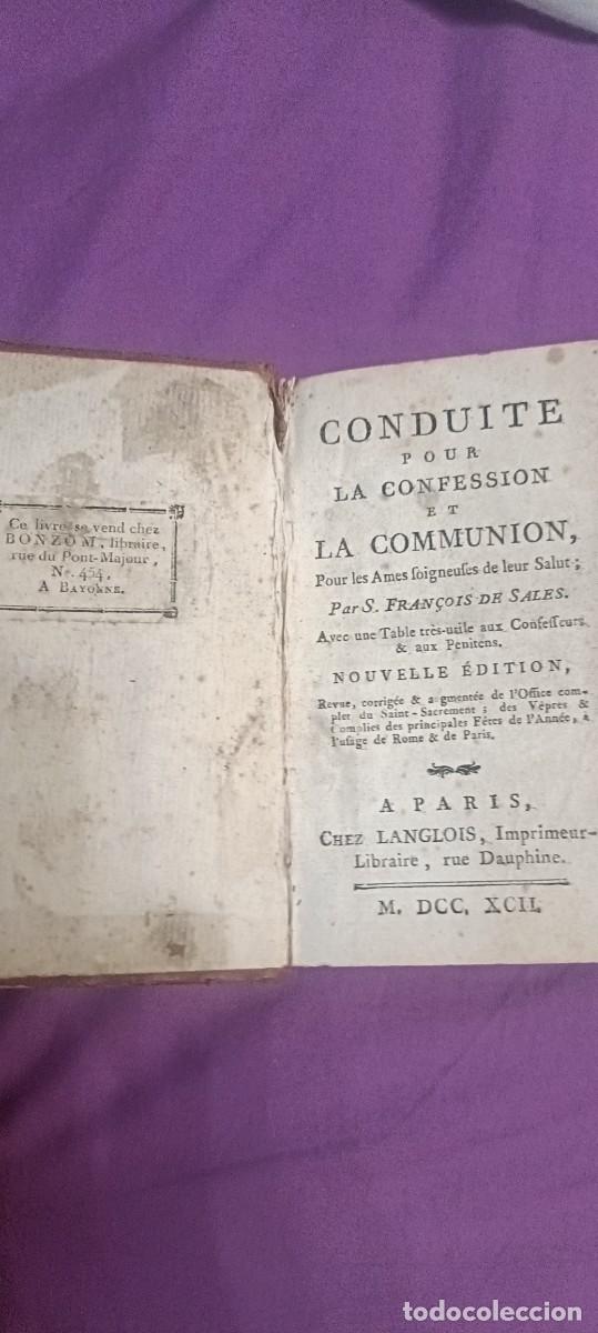 Libros antiguos: Conduite pour las confession et la communion