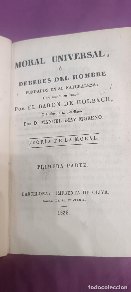Libros antiguos: Moral universal o deberes del hombre