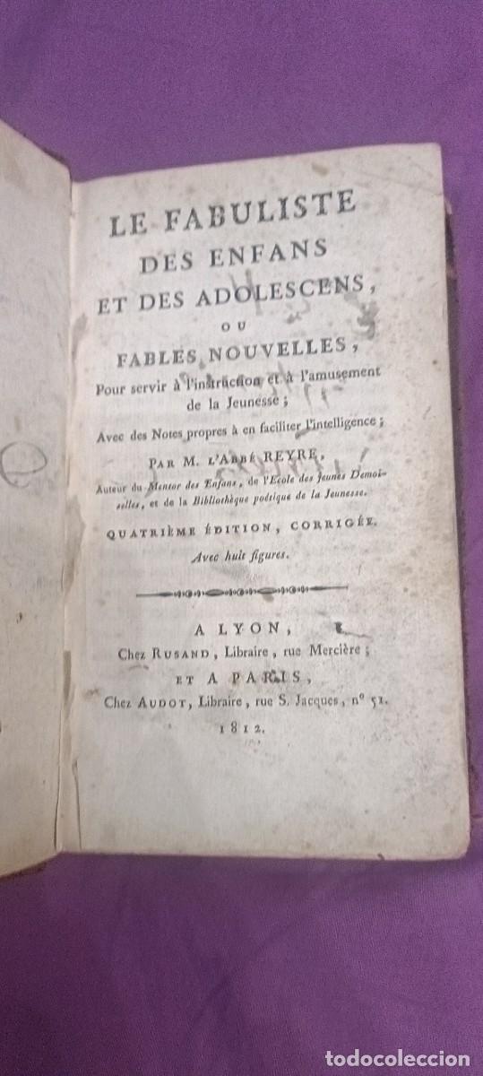 Libros antiguos: Le Fabuliste des enfans et des adolescens