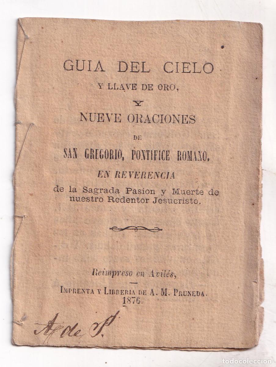 Antiquarische B&uuml;cher: GU&Iacute;A DEL CIELO Y LLAVE DE ORO. AVIL&Eacute;S, A. M. PRUNEDA, 1876. PRIMER IMPRESOR EN AVIL&Eacute;S. ASTURIAS