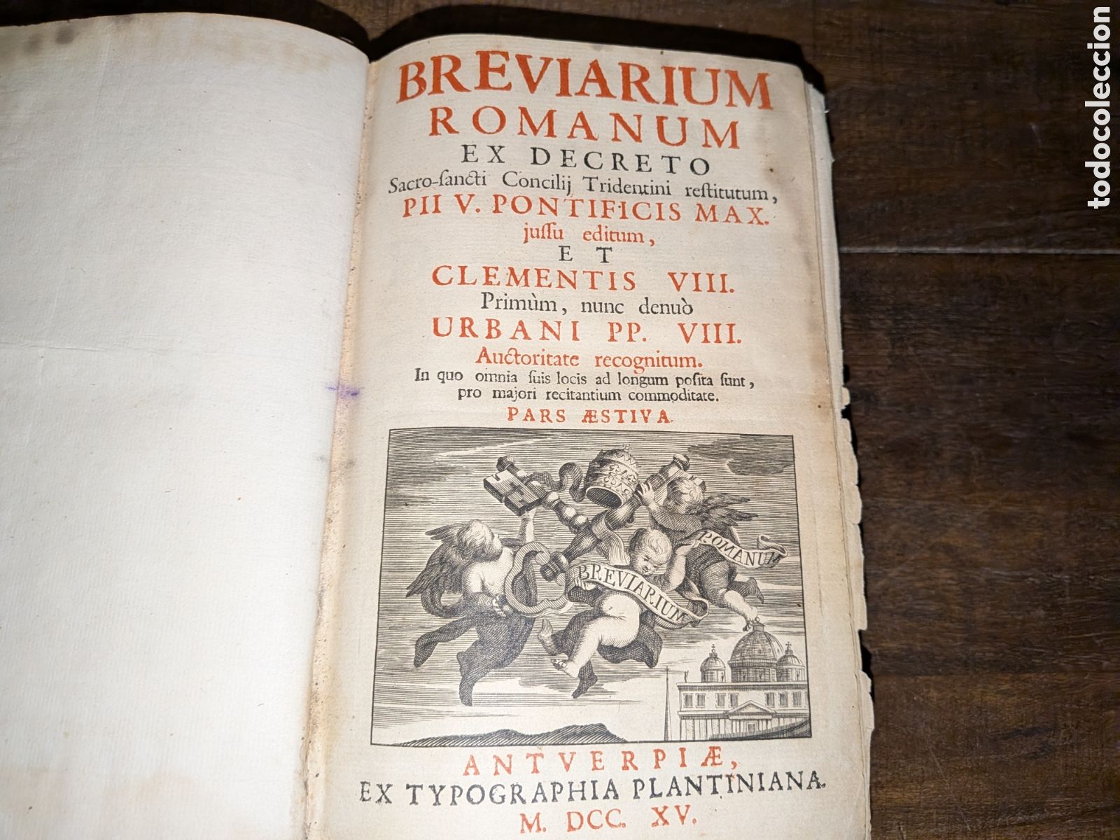 Libros antiguos: Breviario Romano. Imprenta plantiniana 1715 en 4⁰ 576-202 pag impresi&oacute;n a dos tintas