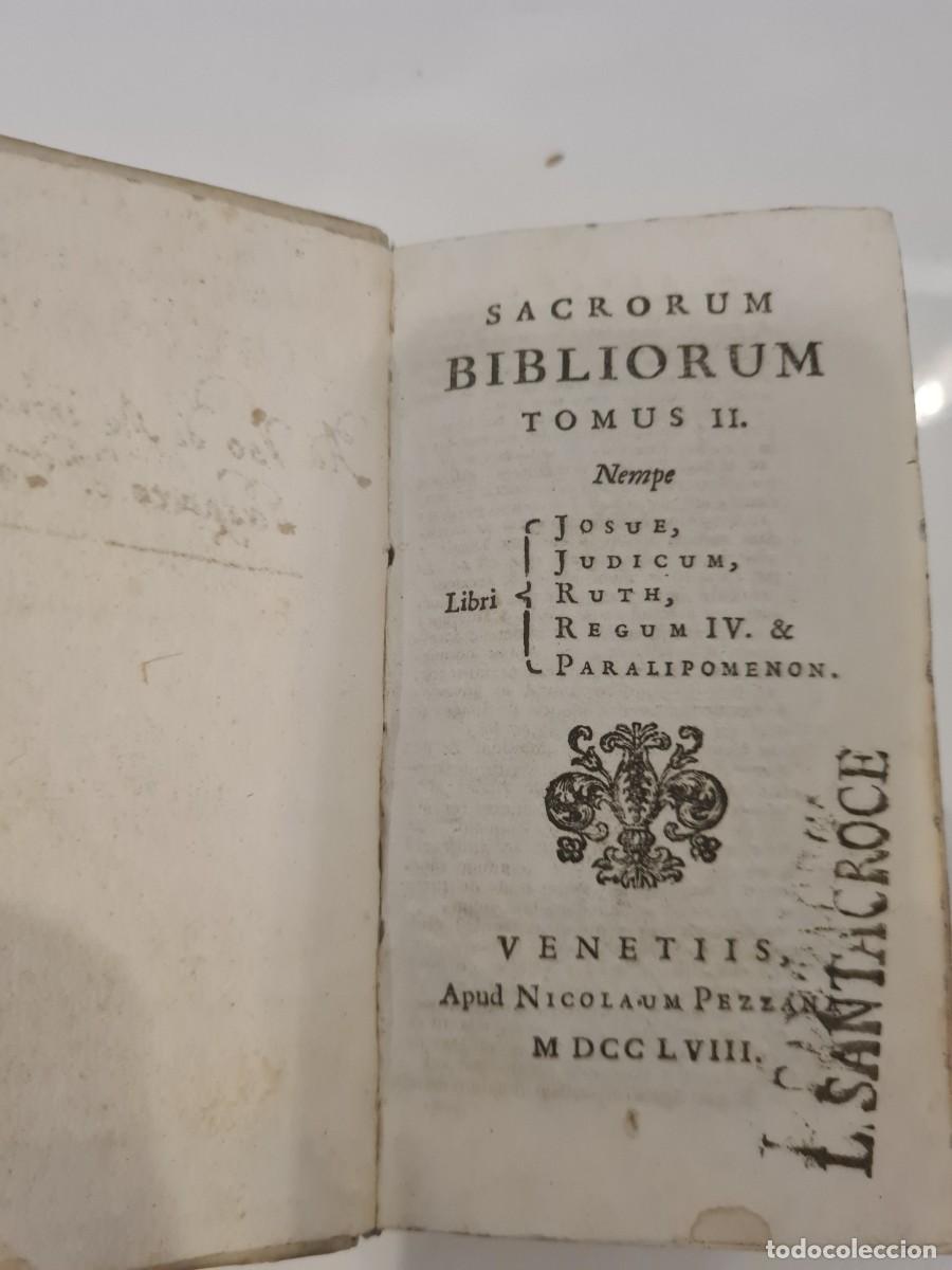 Libros antiguos: BIBLIA 1758 VENECIA - NOTA EUSTACHIO CATOFFIE + SELLO SANTA CROCE FLORENCIA