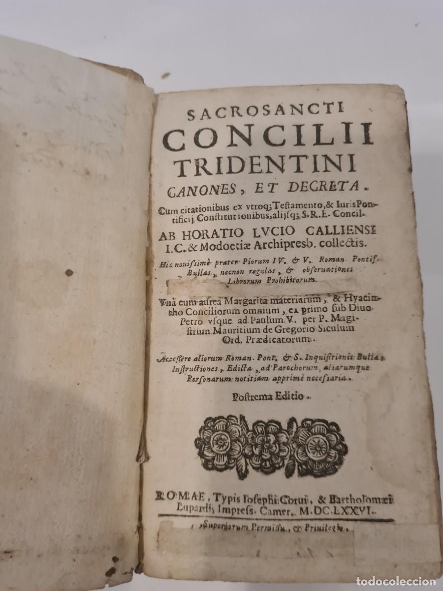 Libros antiguos: LIBRO 1676 ROMA CONCILIO DE TRENTO + PROCEDENCIA D. JUAN COMES ABOGADO REAL MANRESA