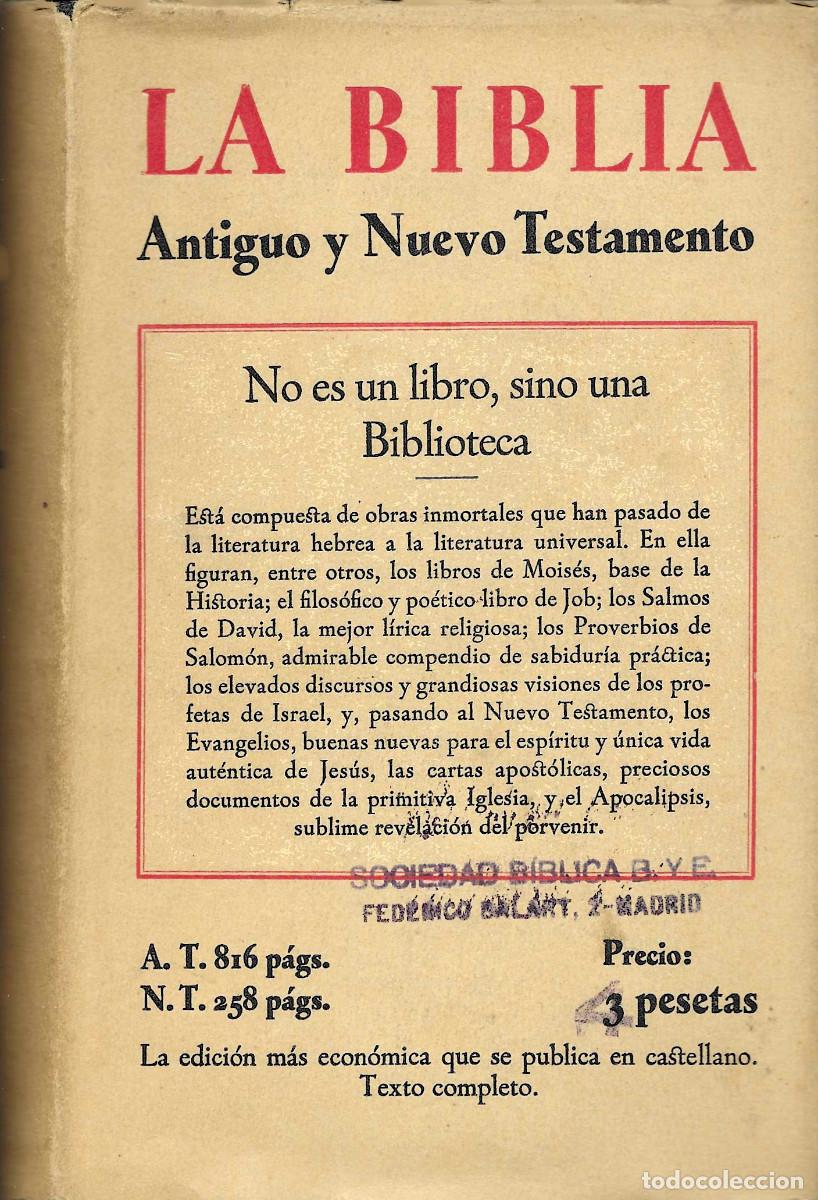 Libros antiguos: Religi&oacute;n. La Santa Biblia que contiene los Sagrados Libros del Antiguo y Nuevo Testamento