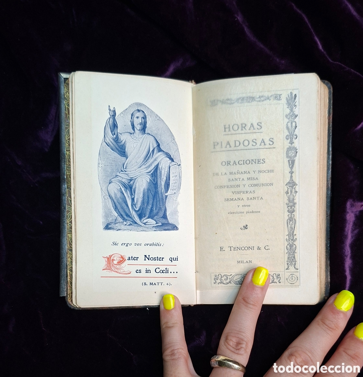 Libros antiguos: Libro religioso antiguo Horas Piadosas