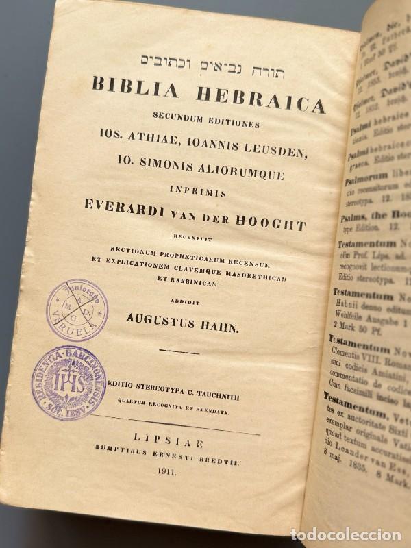 Libros antiguos: Biblia hebraica. Augustus Hahn - Sumptibus Ernesti Bredtii, 1911