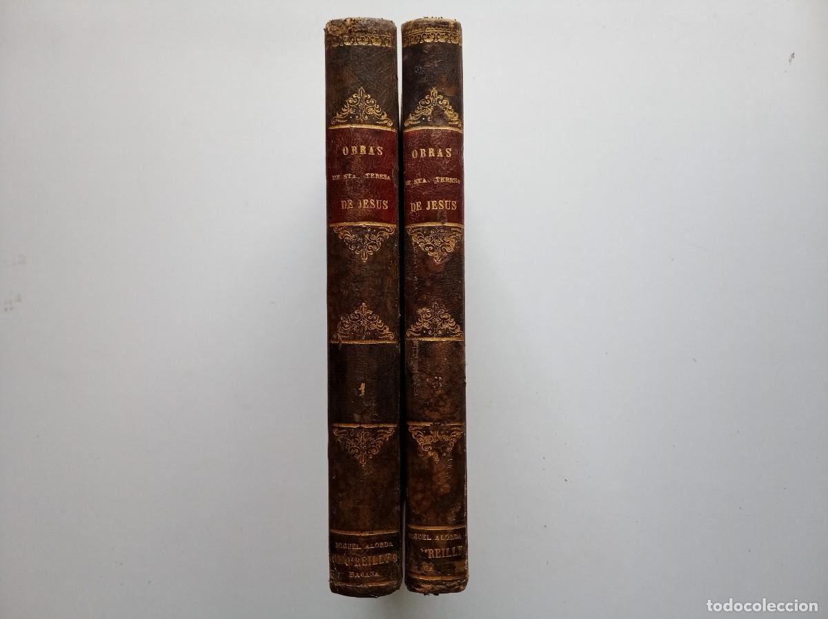 Libros antiguos: EDICI&Oacute;N LUJOSA EN PIEL DE LAS OBRAS DE SANTA TERESA DE JESUS. 2 TOMOS. FOLIO MENOR. 1851.