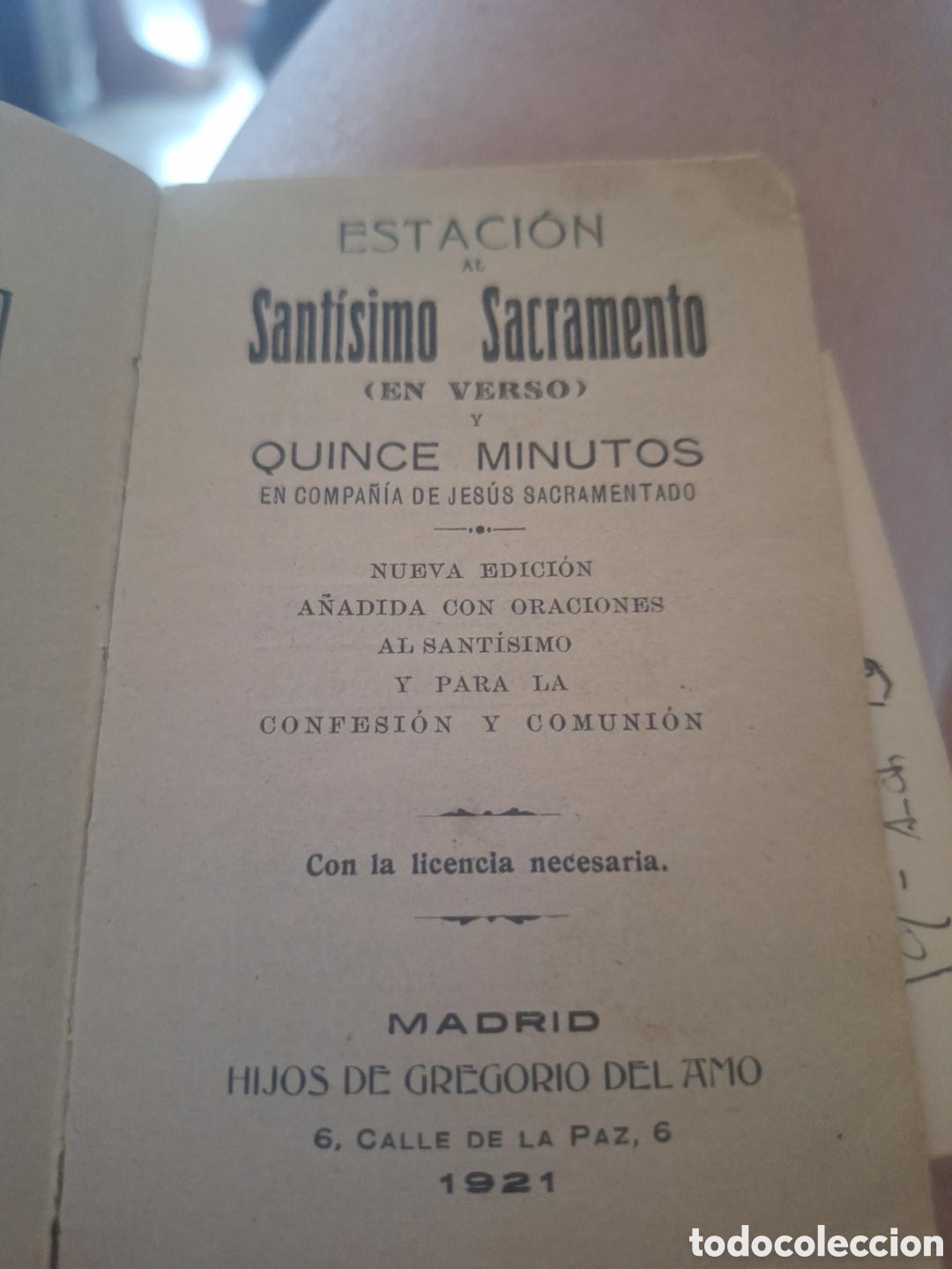 Libros antiguos: Estaci&oacute;n del sant&iacute;simo sacramento - Foto 3