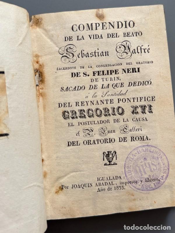 Libros antiguos: Compendio de la vida del beato Sebasti&aacute;n Valfr&eacute; - Joaqu&iacute;n Abadal, 1835