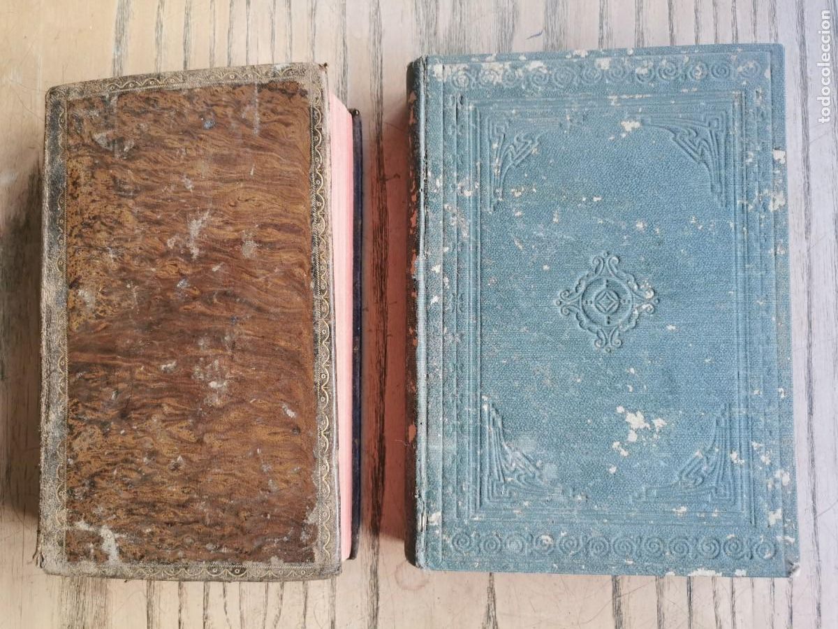 Libros antiguos: Dos tomos de la Biblia Vulgata Latina (1 y 4). Distintas fechas, editores y encuadernaci&oacute;n (ver)