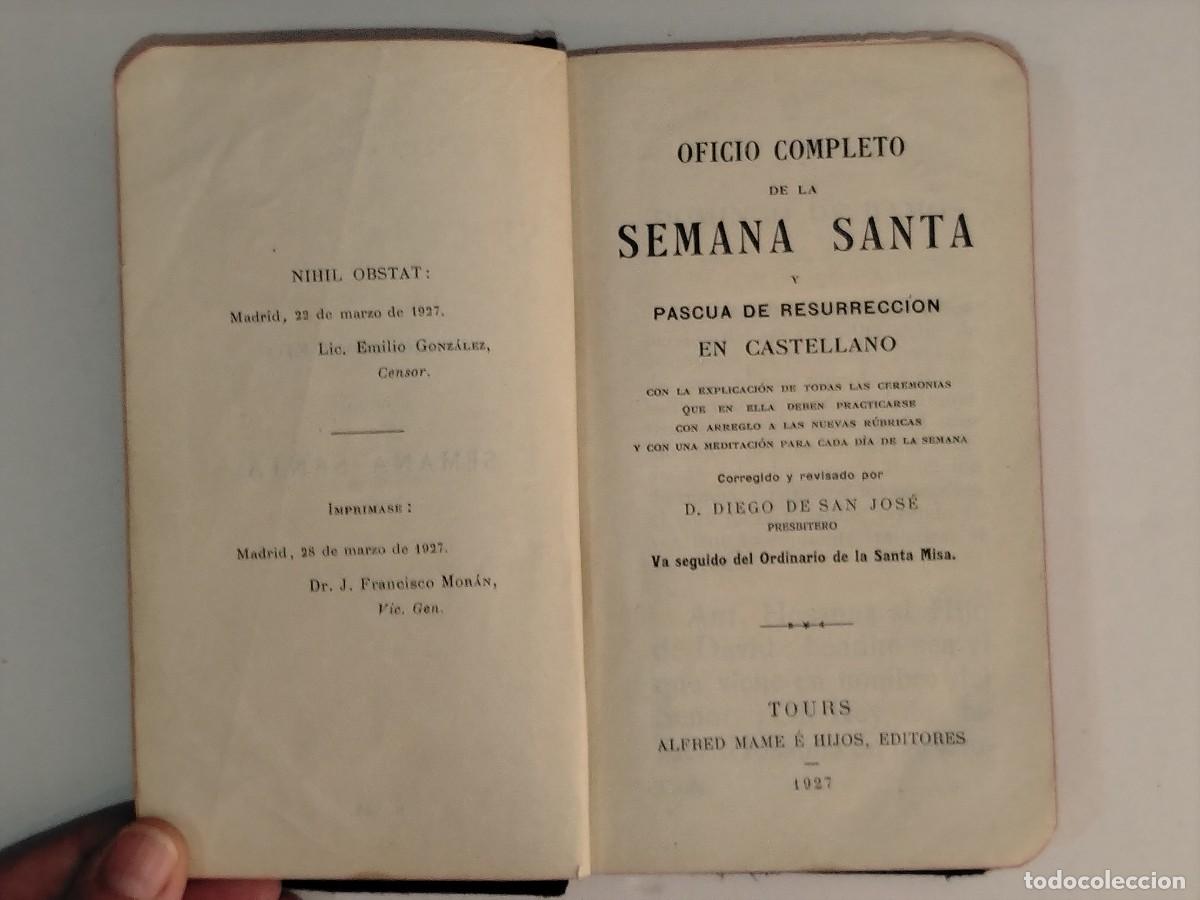 Libros antiguos: LIBRO RELIGIOSO,OFICIO COMPLETO DE LA SEMANA SANTA(ED.ALFRED MAME &Eacute; HIJOS 1927)