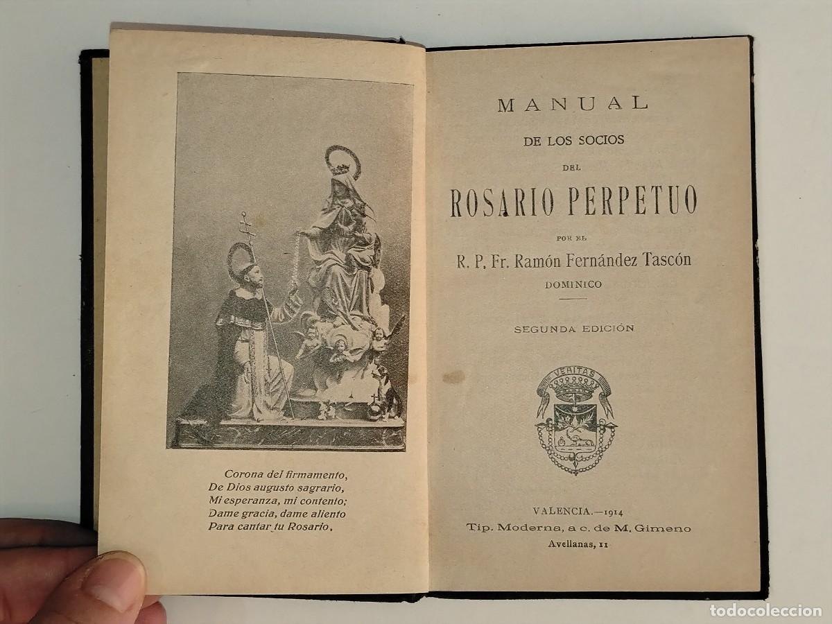 Libros antiguos: LIBRO RELIGIOSO,MANUAL DEL ROSARIO PERPETUO(VALENCIA 1914)