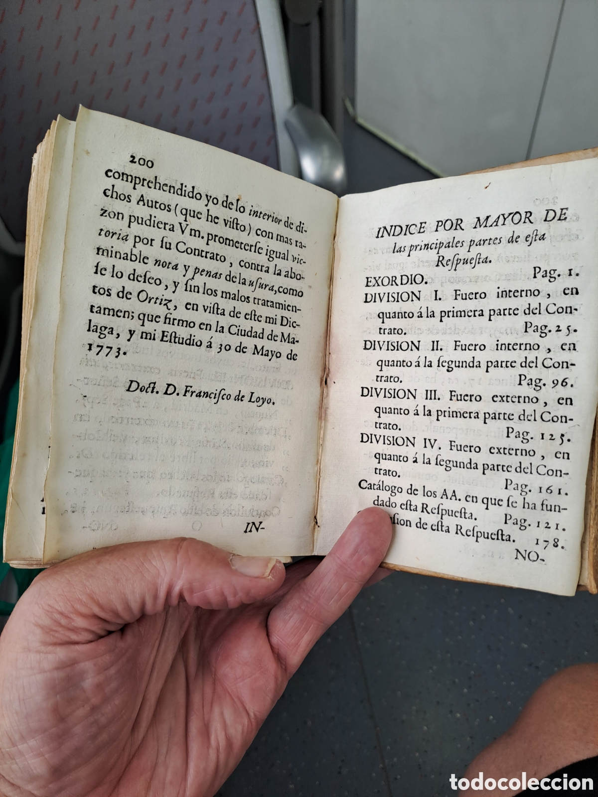 Libros antiguos: RESPUESTA CANONICA MORAL SOBRE USURA-MALAGA 1773