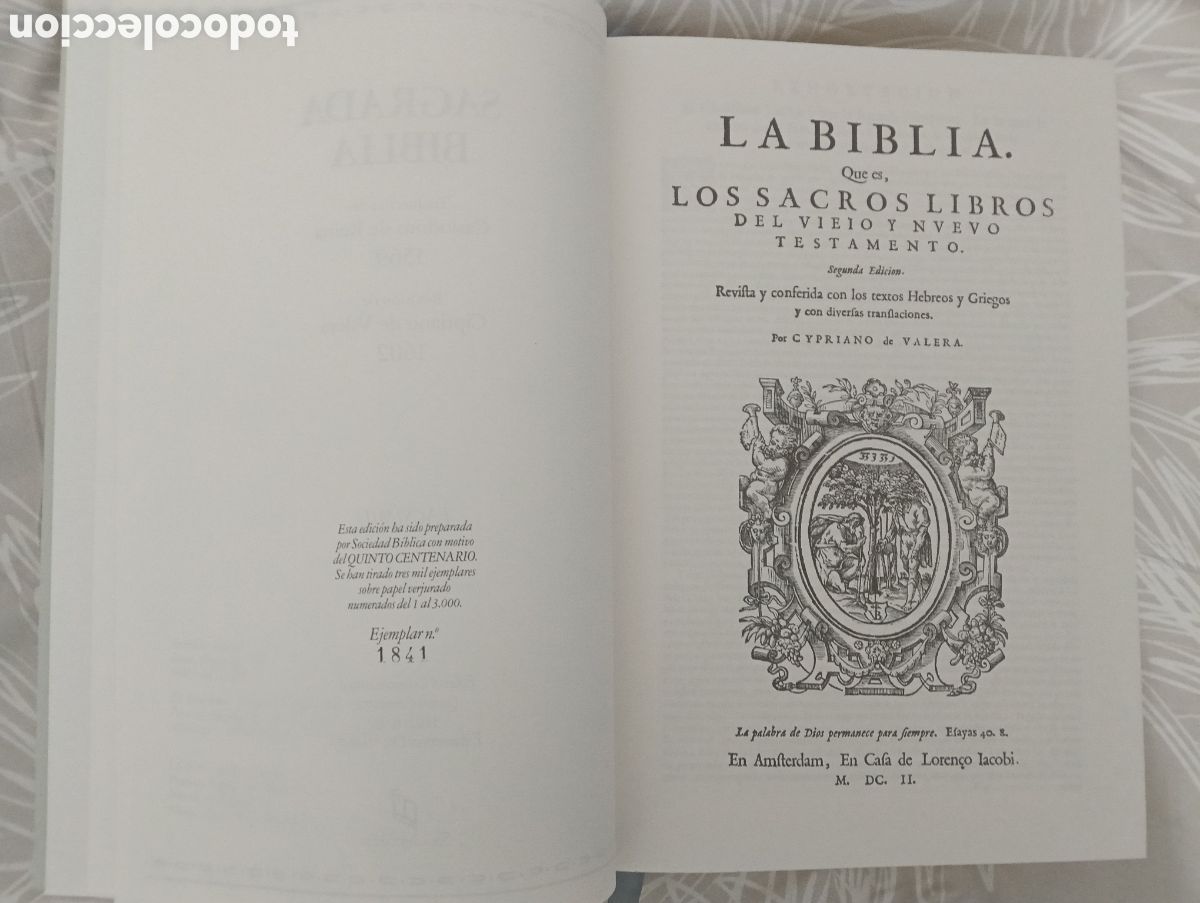 Libros antiguos: Sagra Biblia del c&aacute;ntaro - Foto 7
