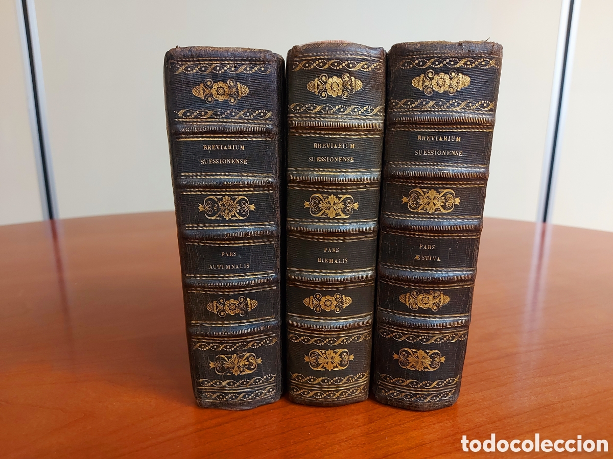 Libros antiguos: Breviarium Suessionense 3 vols (Hiemalis, Autumnalis y Aestiva). Suessione, 1742.