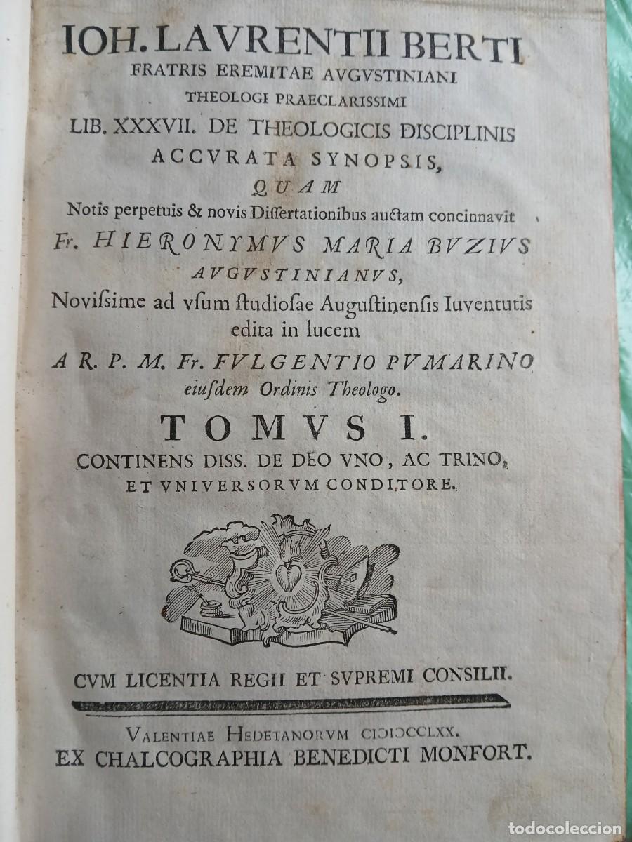 Antiquarische B&uuml;cher: IOH. LAVRENTII BERTI LIB.XII DE THEOLOGIGIS DISCIPLINIS. ACCVRATA SYNOPSIS... TOMVS I 1770