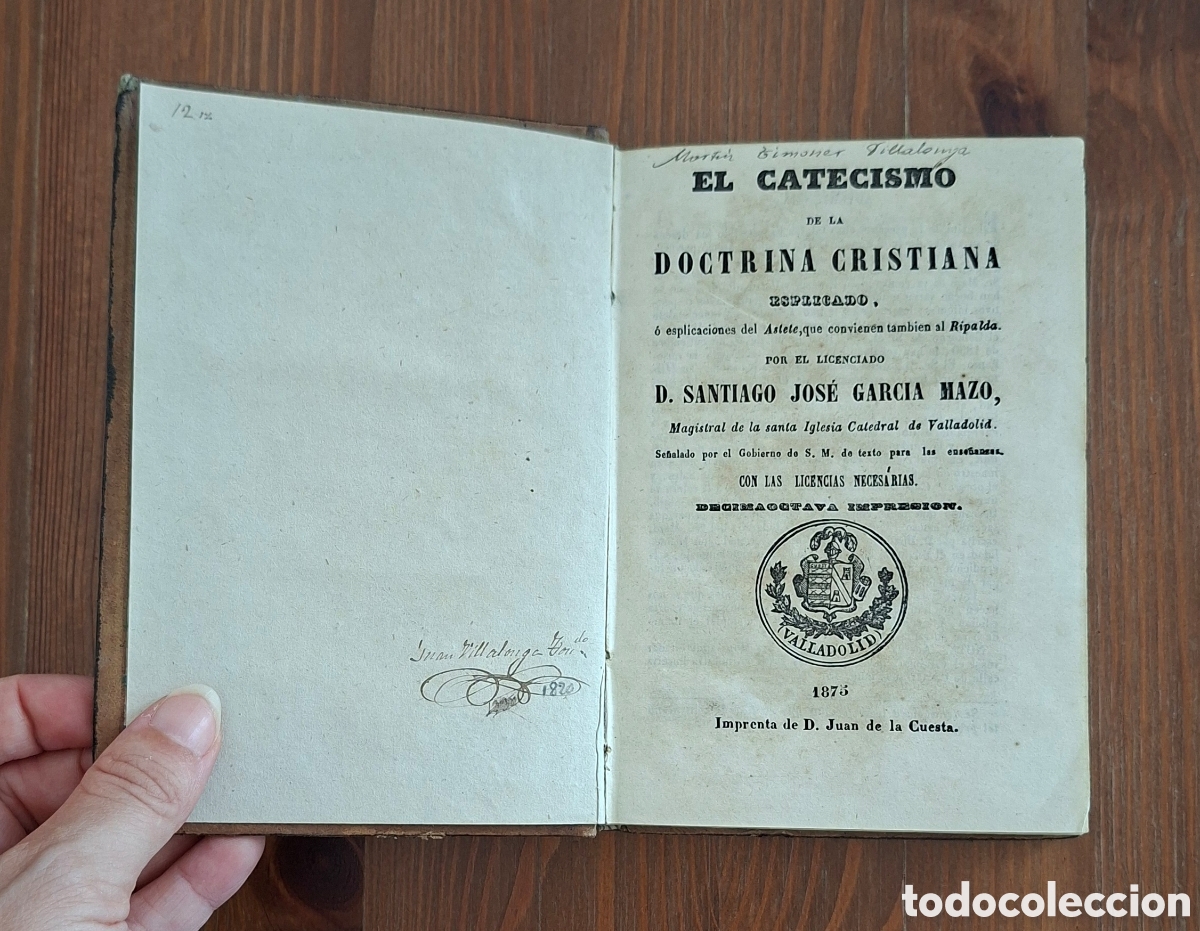 Libros antiguos: Libro antiguo &rdquo;El Catecismo&rdquo; - Garc&iacute;a Mazo (1875)