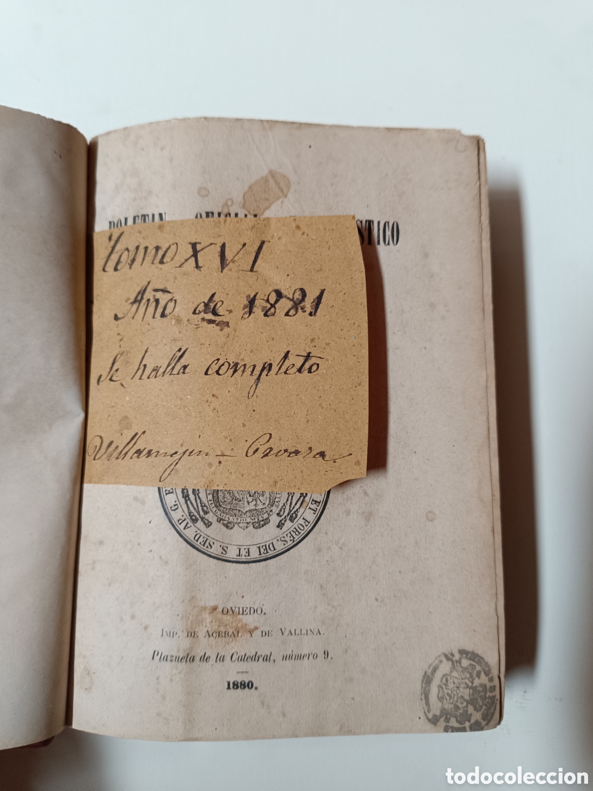 Libri antichi: Bolet&iacute;n Oficial Eclesi&aacute;stico del Obispado de Oviedo 1880-1881