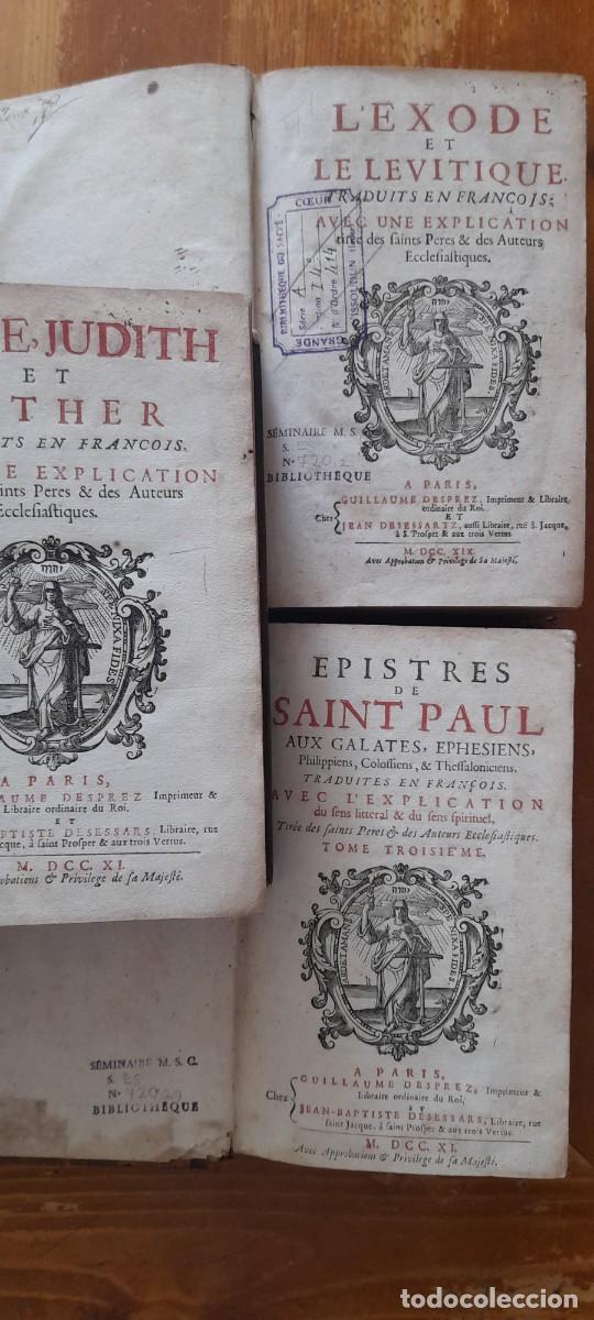 Libros antiguos: LOT DE 3 VOLUMES RARES &ndash; BIBLE DE PORT-ROYAL (1711-1719)