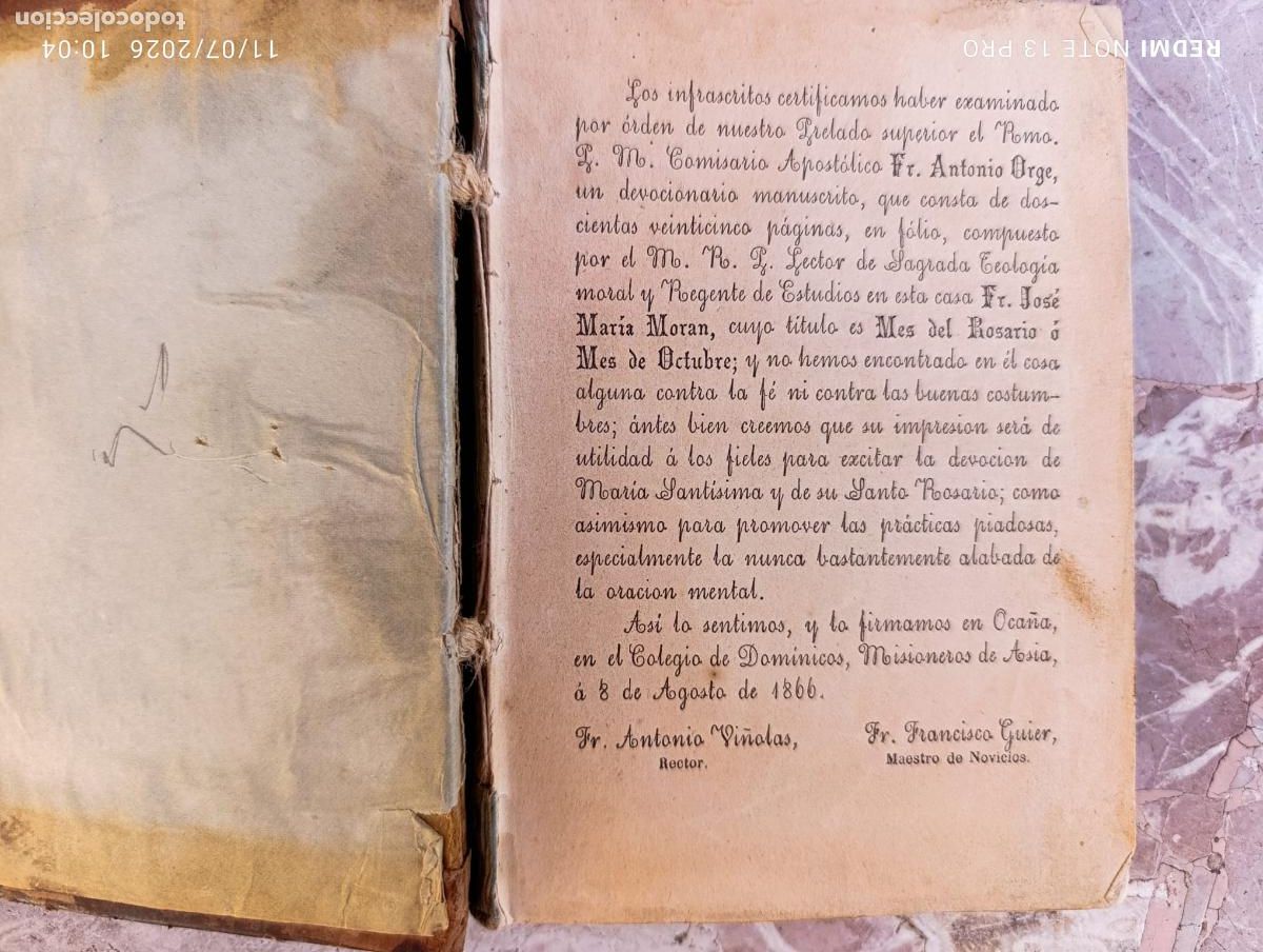 Libros antiguos: MANUSCRITO MES OCTUBRE. SEVILLA 1866.