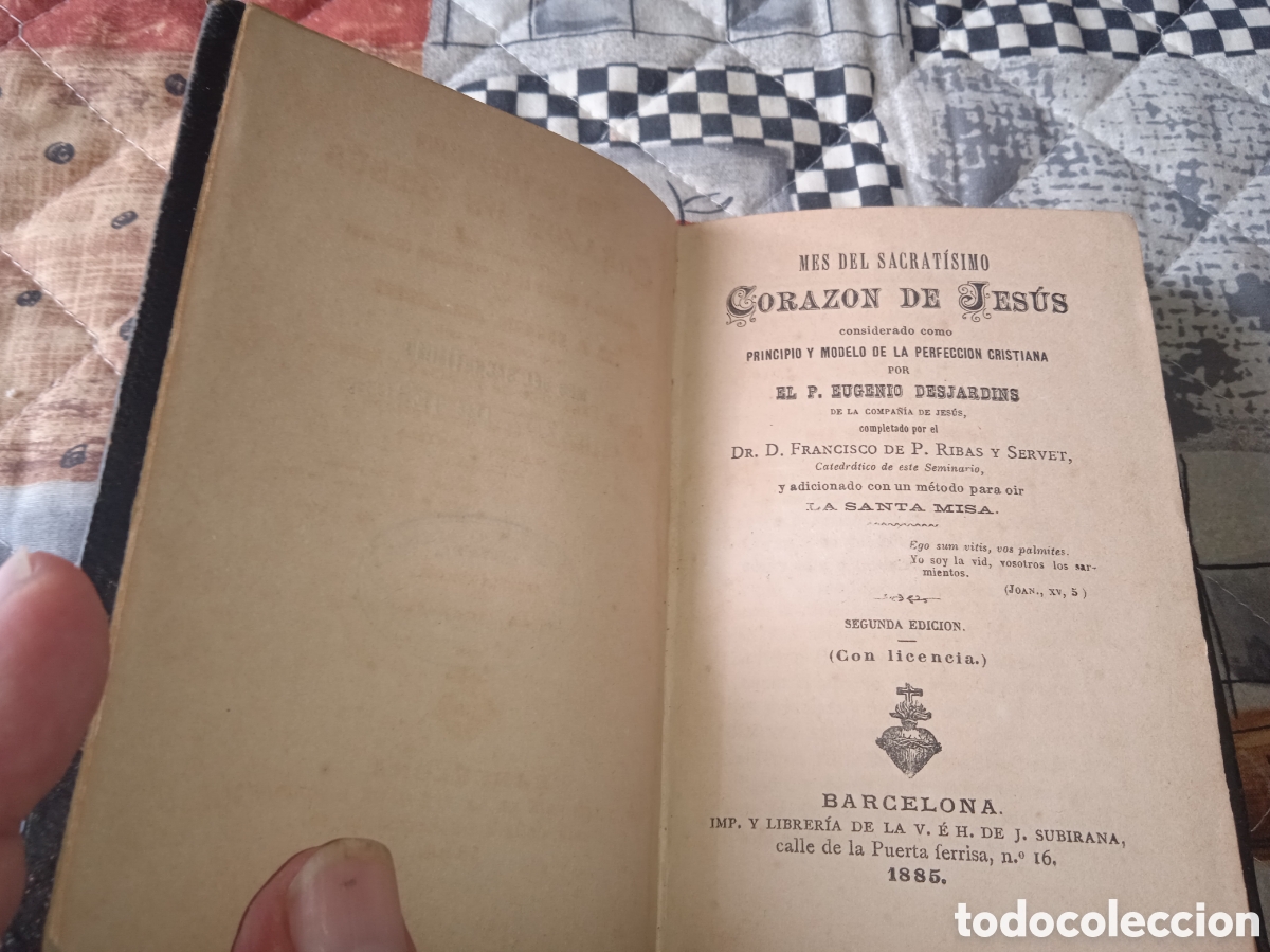 Libros antiguos: Mes del sacrat&iacute;simo coraz&oacute;n de Jes&uacute;s, 1885, - Foto 5